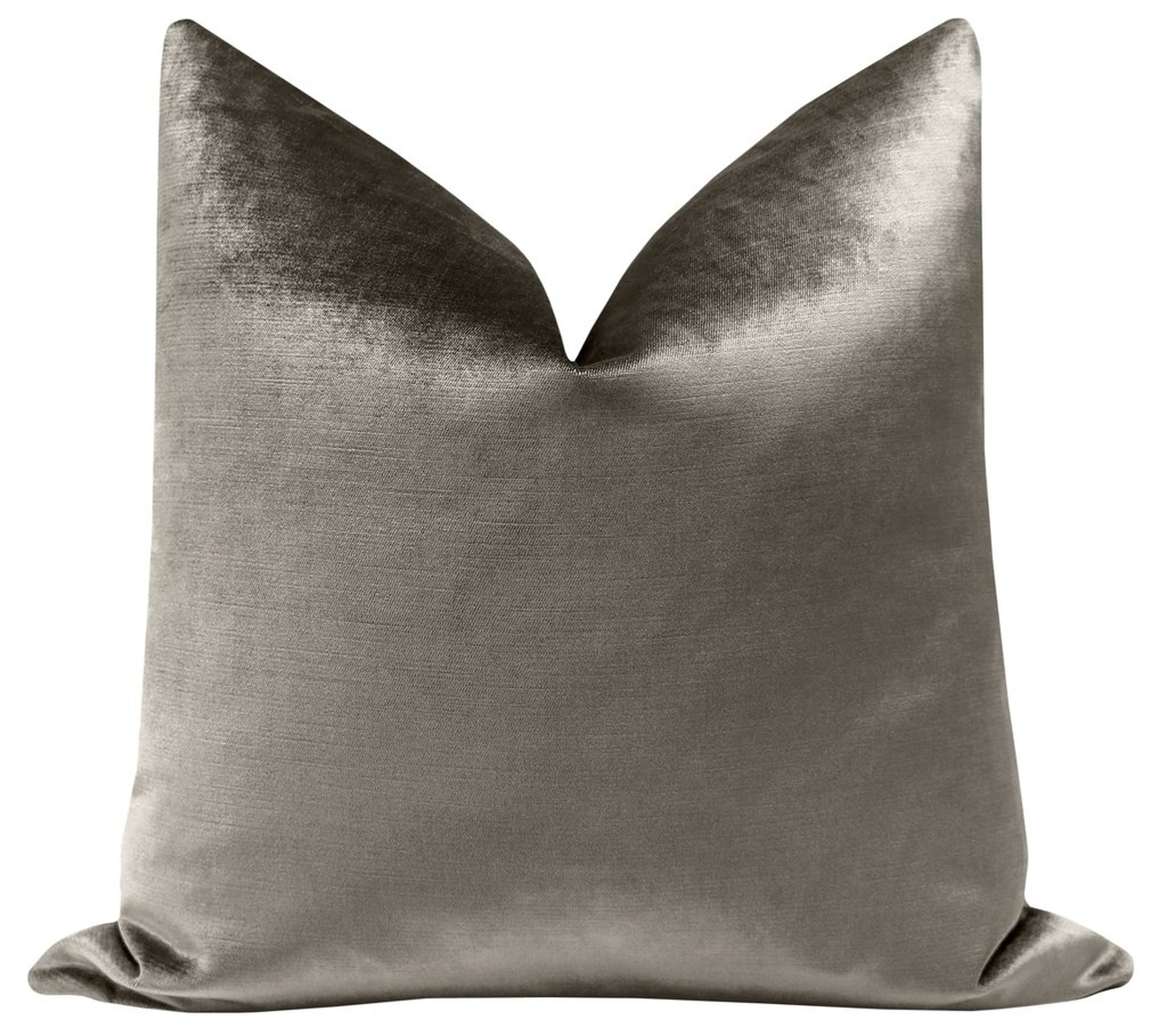 Faux Silk Velvet Pillow Cover, Quartz, 18" x 18" - Little Design Company