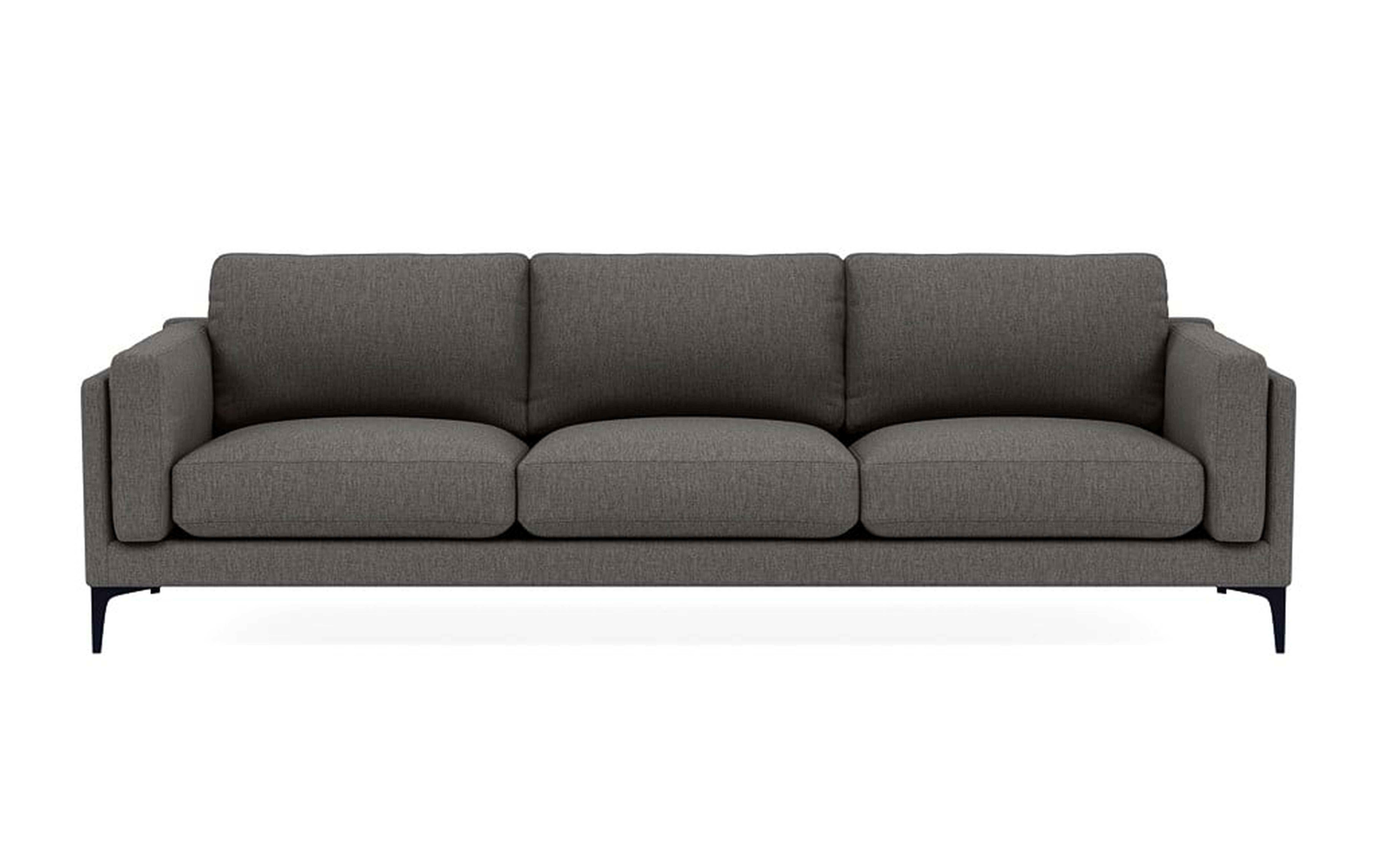 GABY 3-Seat Sofa - 104" - Mushroom Crossweave, Matte Black Sloan L Leg - Interior Define