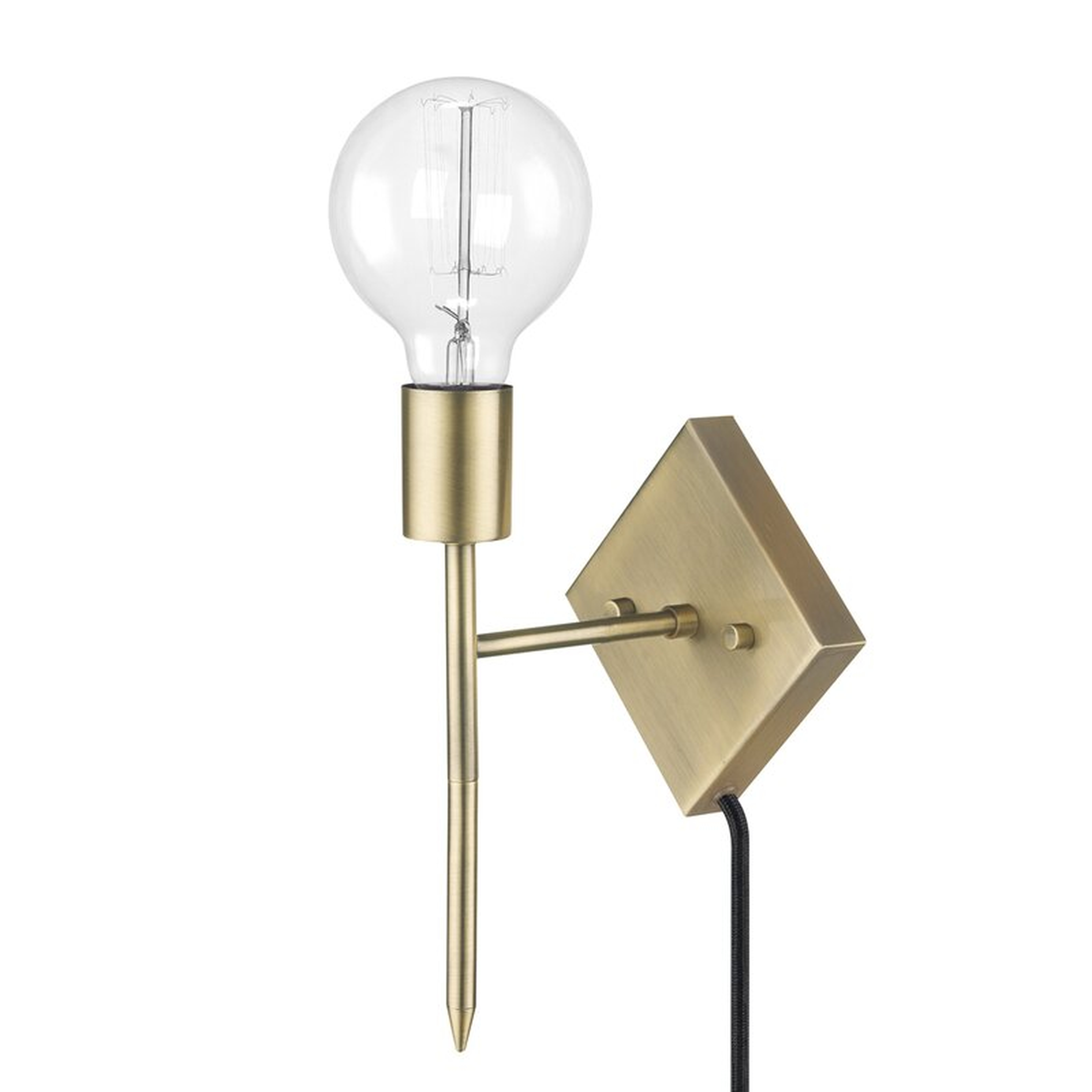 1 - Light Plug-in Brass Wallchiere - Wayfair