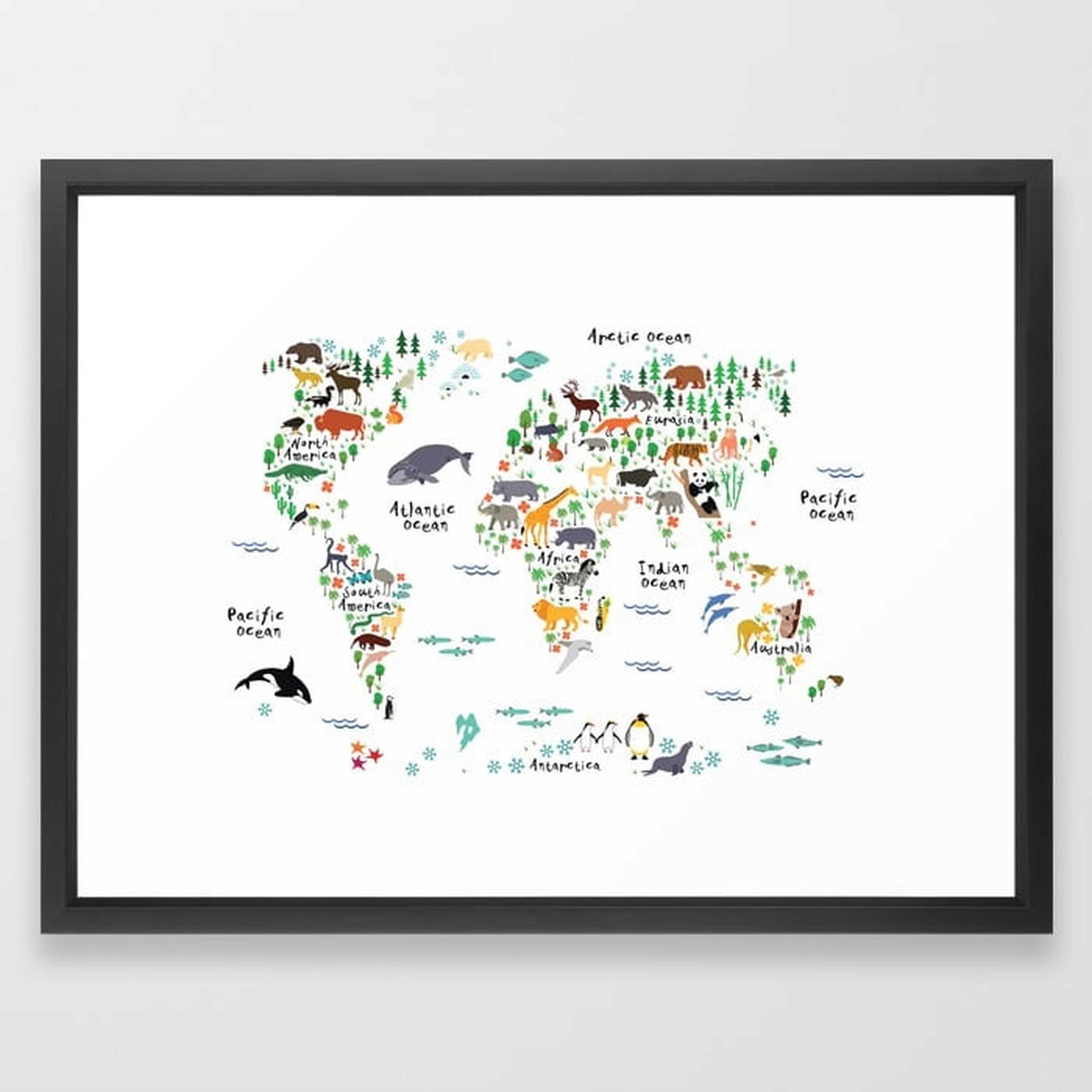 Animal World Map - Society6