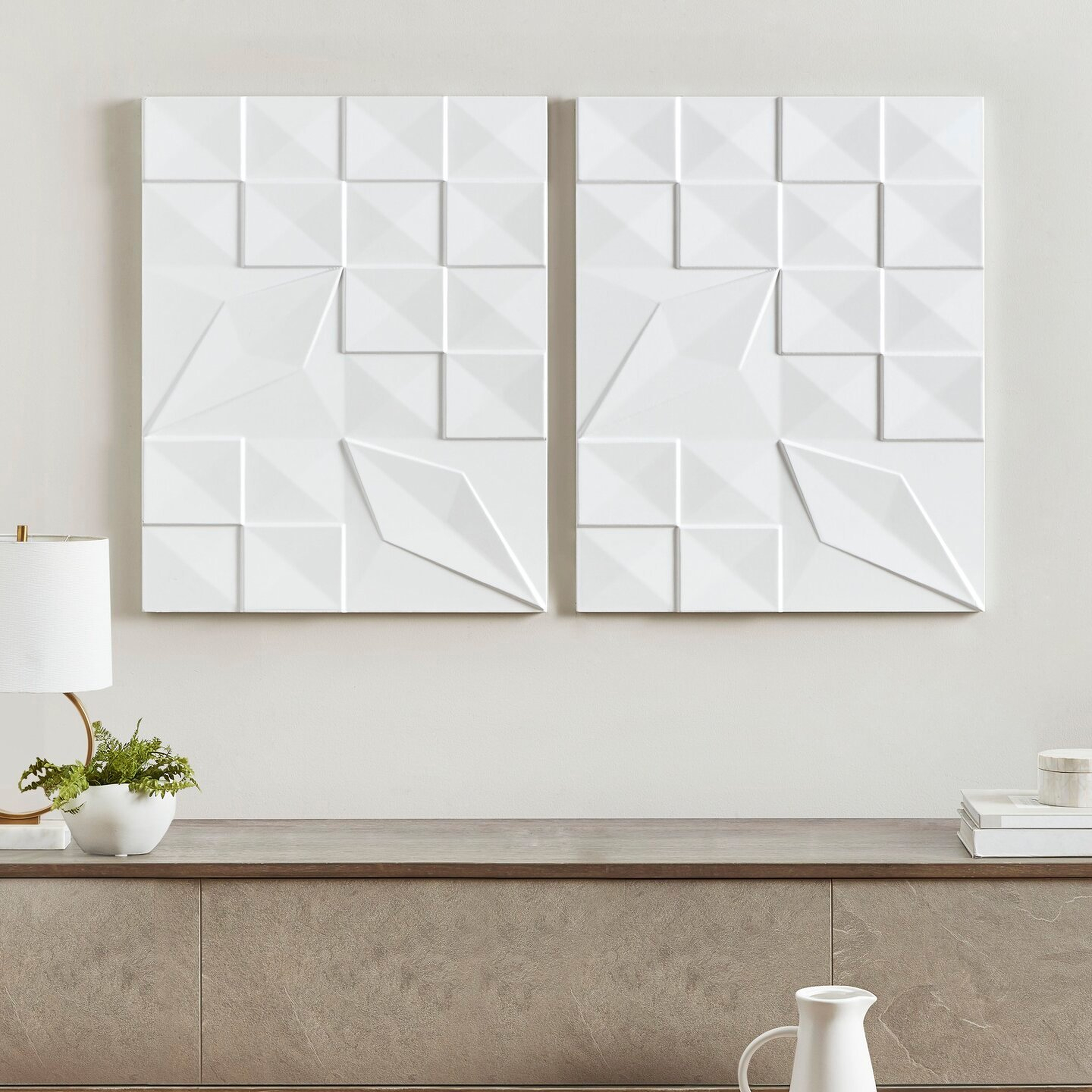 Geo Tempo Carved Wall Décor (Set of 2) - Wayfair