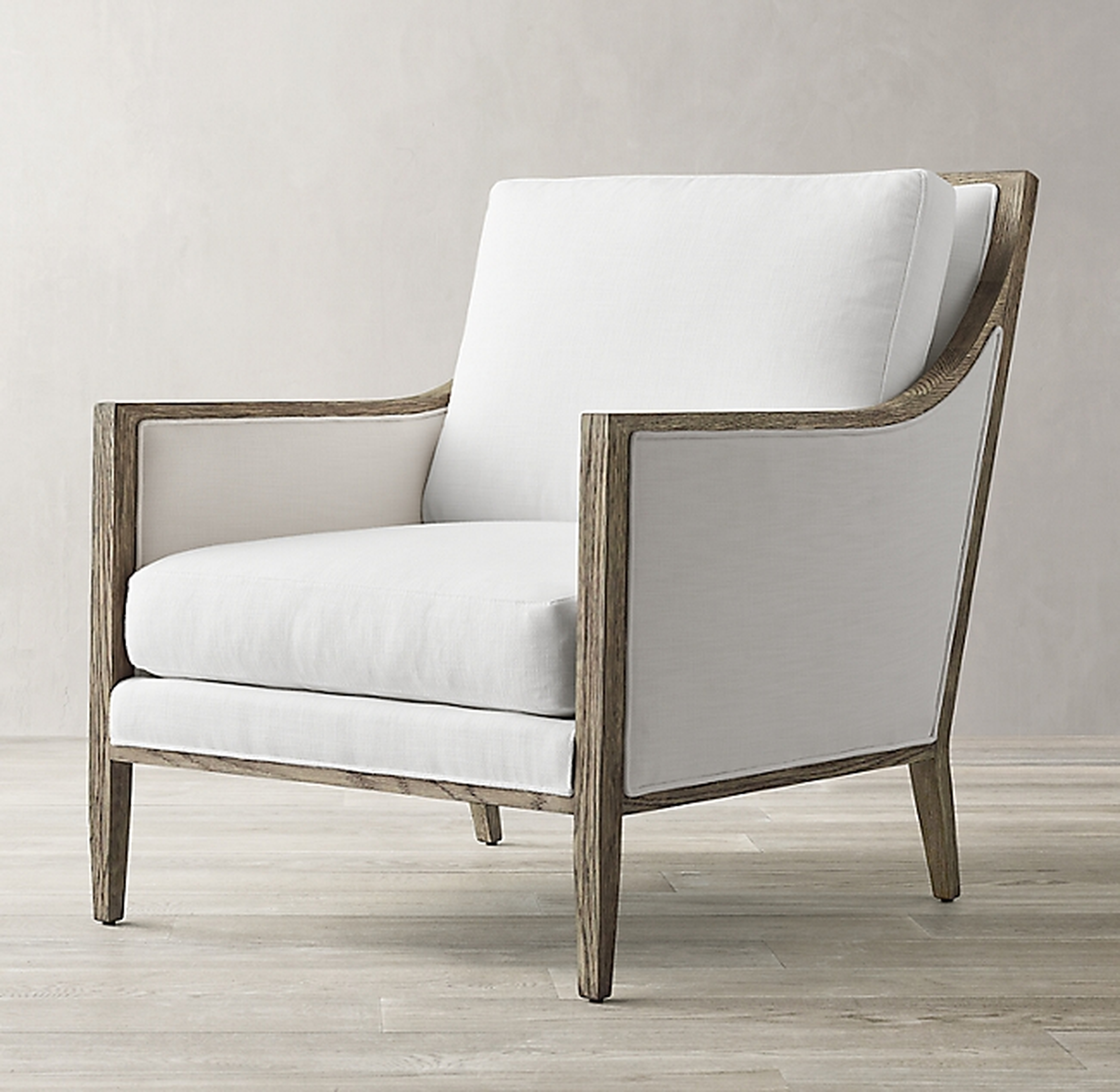 FRENCH CONTEMPORARY SLOPE ARM LOW BACK CHAIR - RH