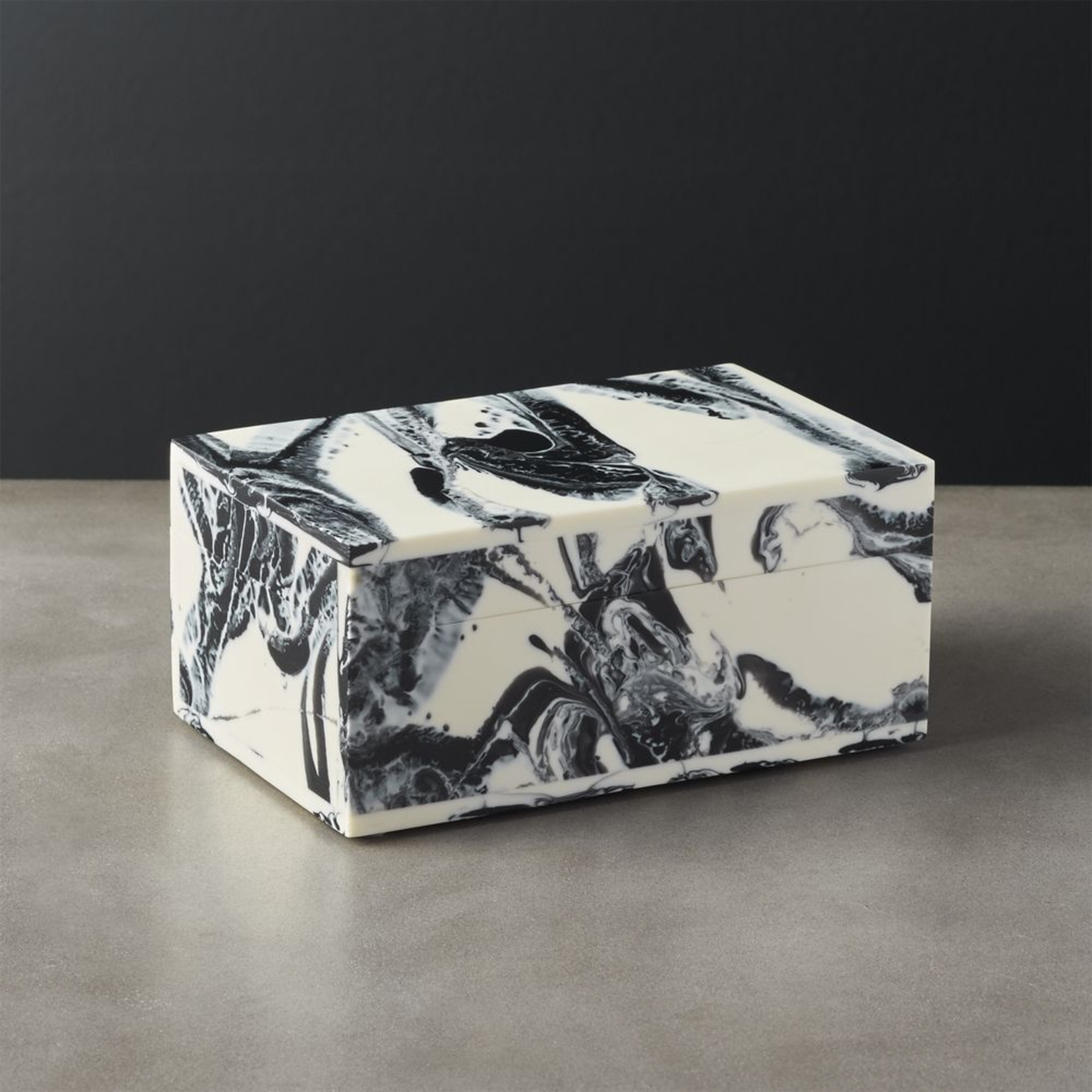 Pekoe Black and White Storage Box With Lid - CB2