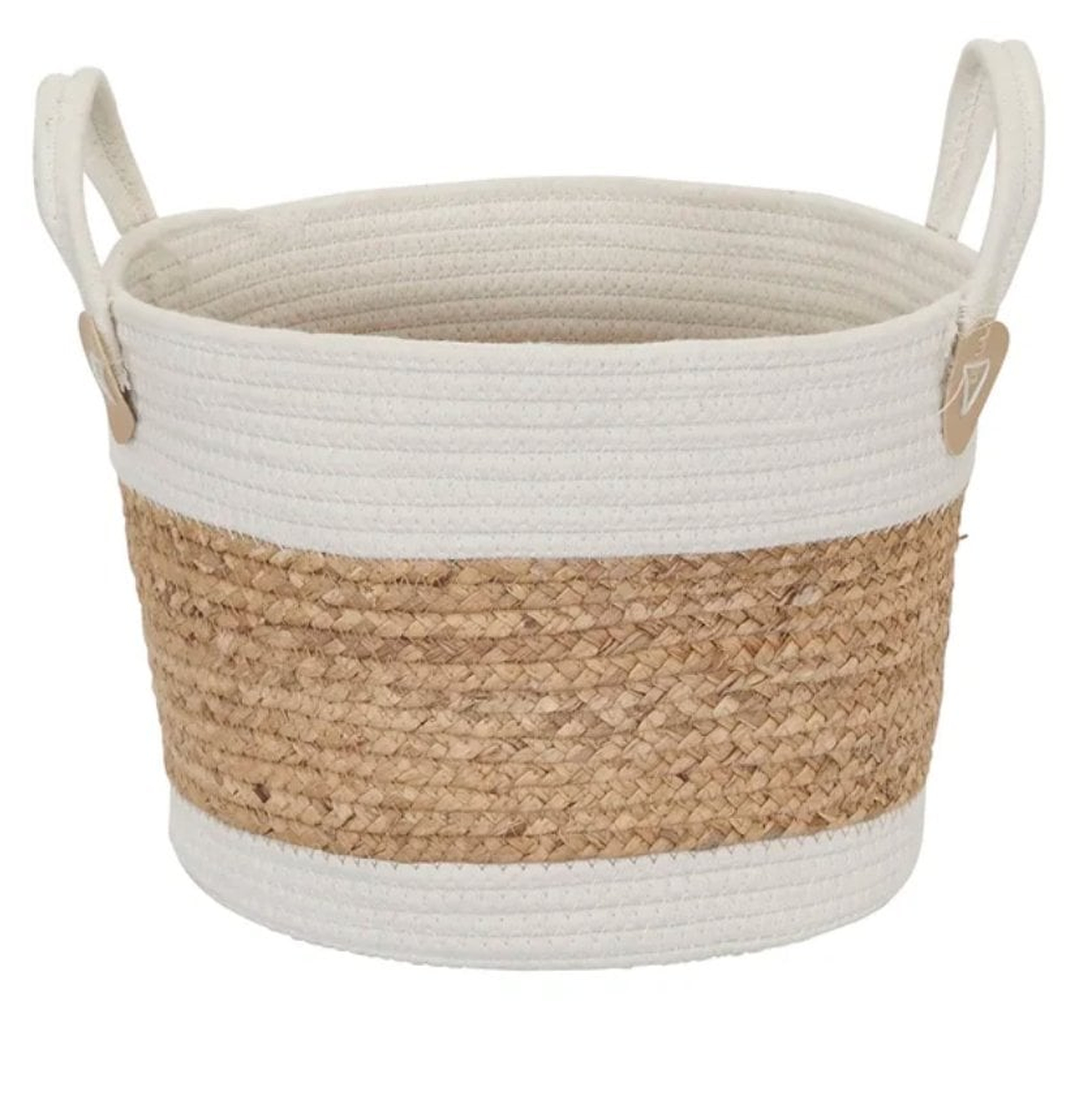 Two Tone Woven Hyacinth Wicker Storage Basket - Wayfair