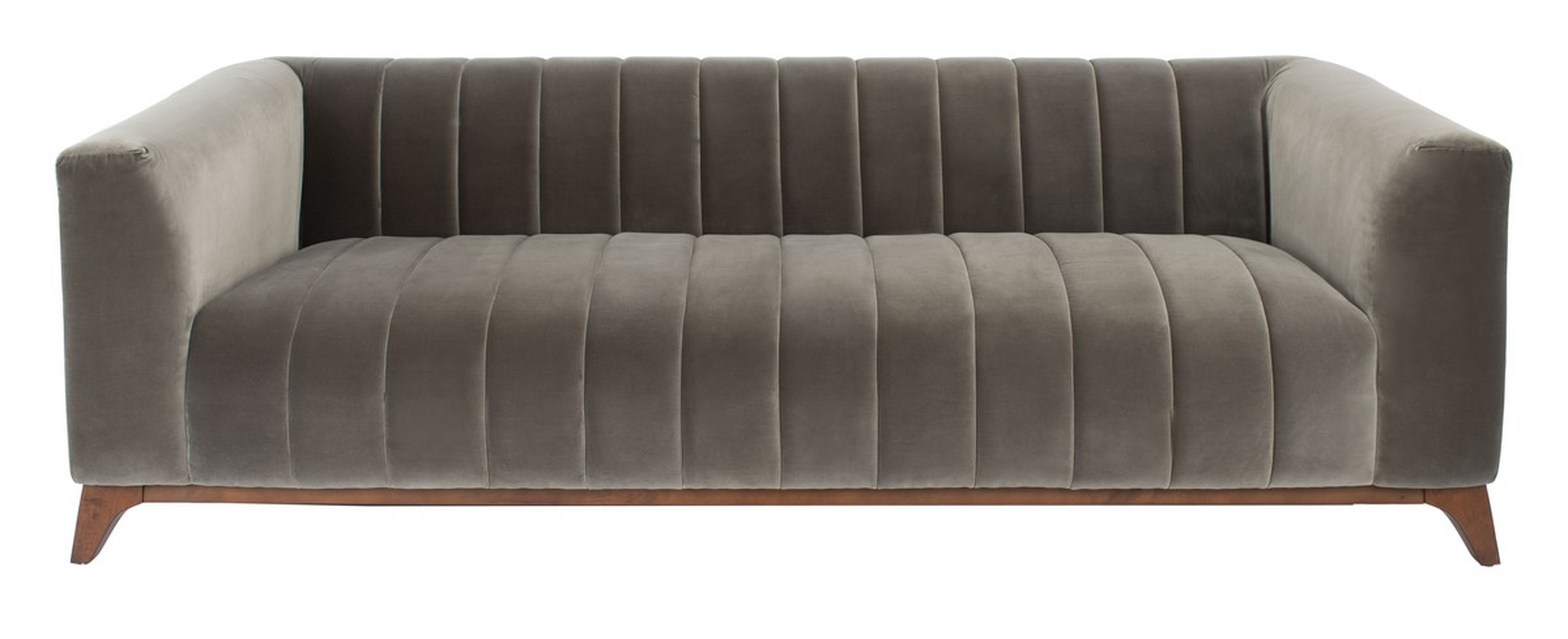 Dixie Channel Tufted Sofa - Dark Grey - Safavieh - Safavieh
