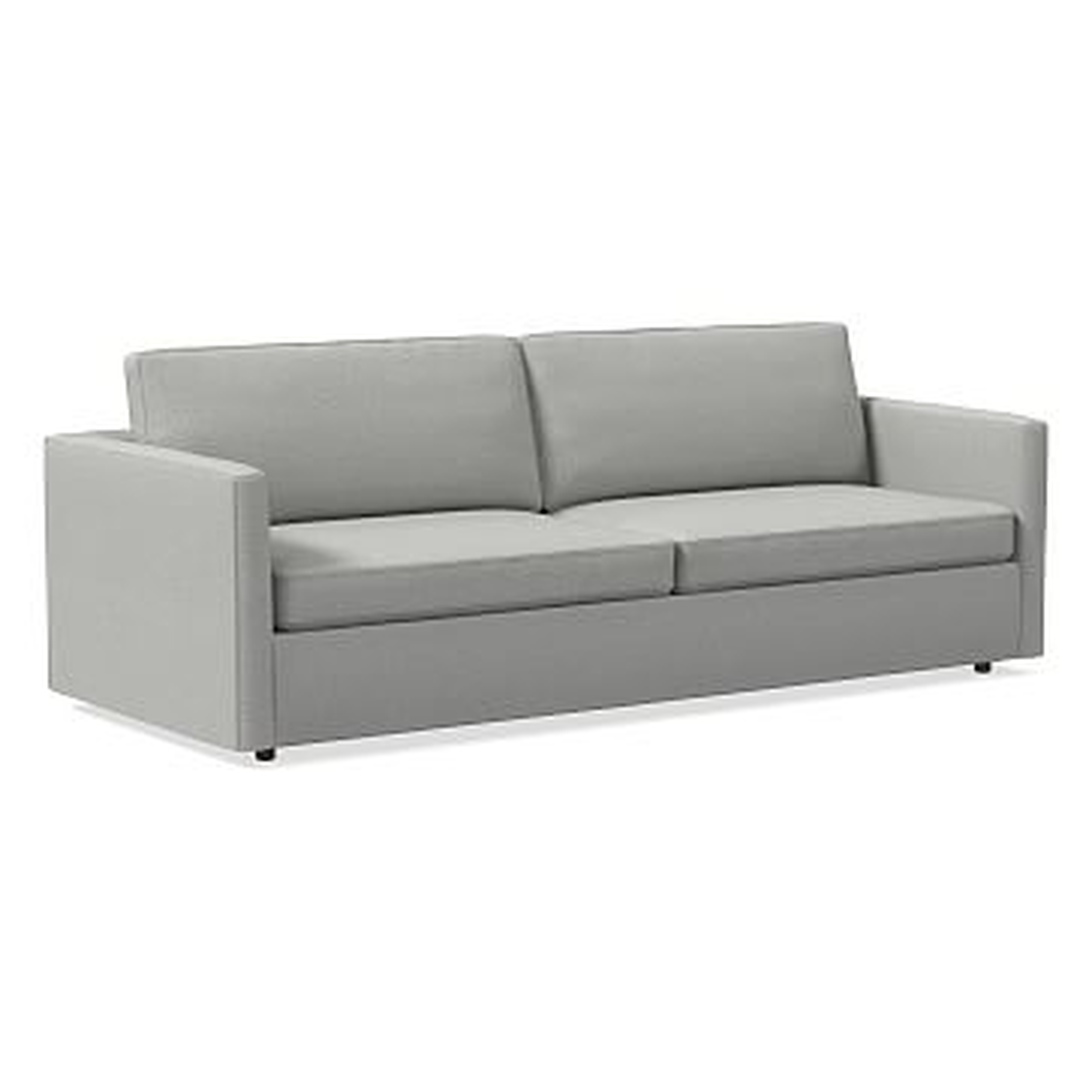 Harris 96" Sofa, Poly, Heathered Crosshatch, Feather Gray, Concealed Supports - West Elm