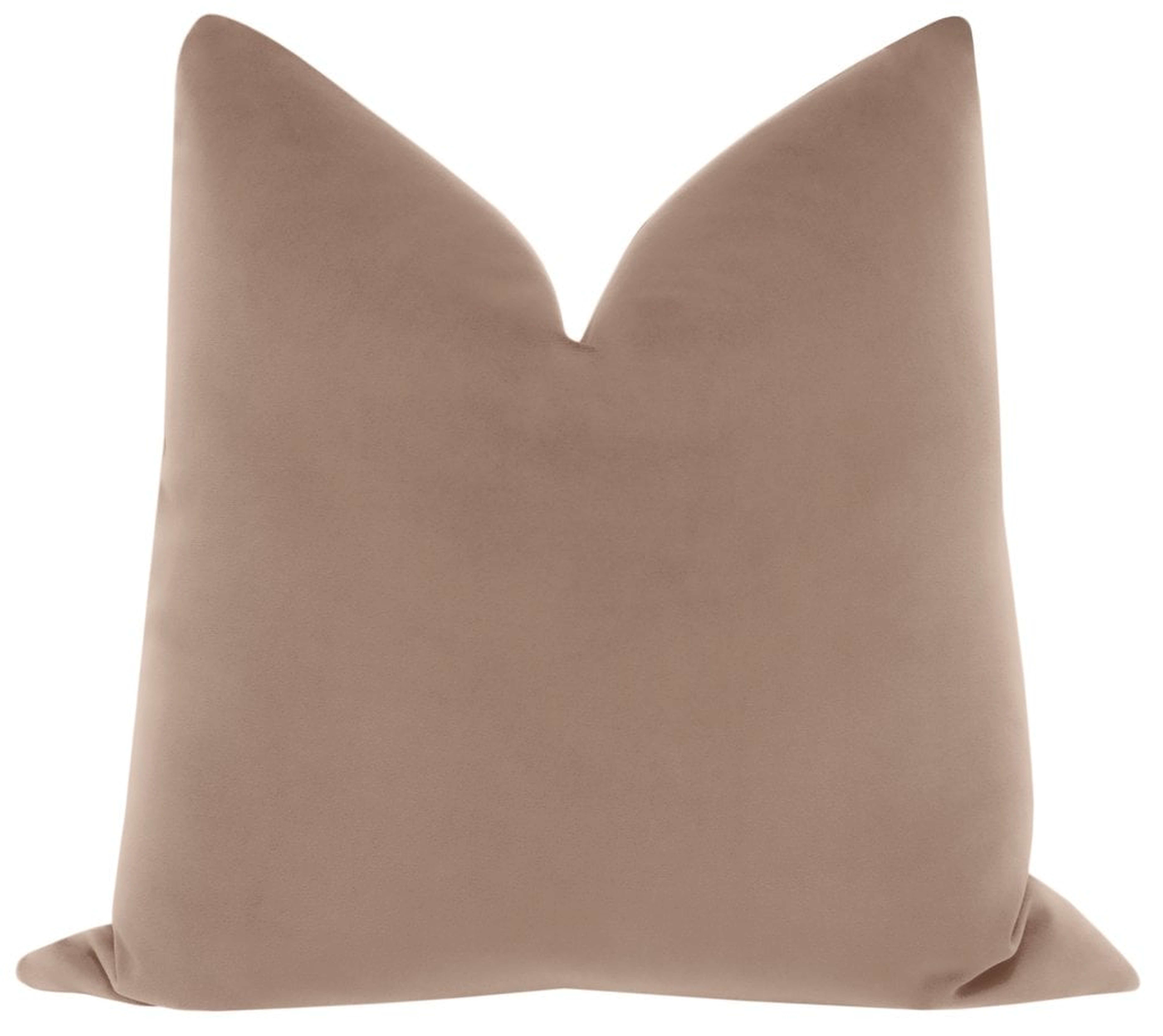 Signature Velvet Pillow Cover, Mauve, 20" x 20" - Little Design Company
