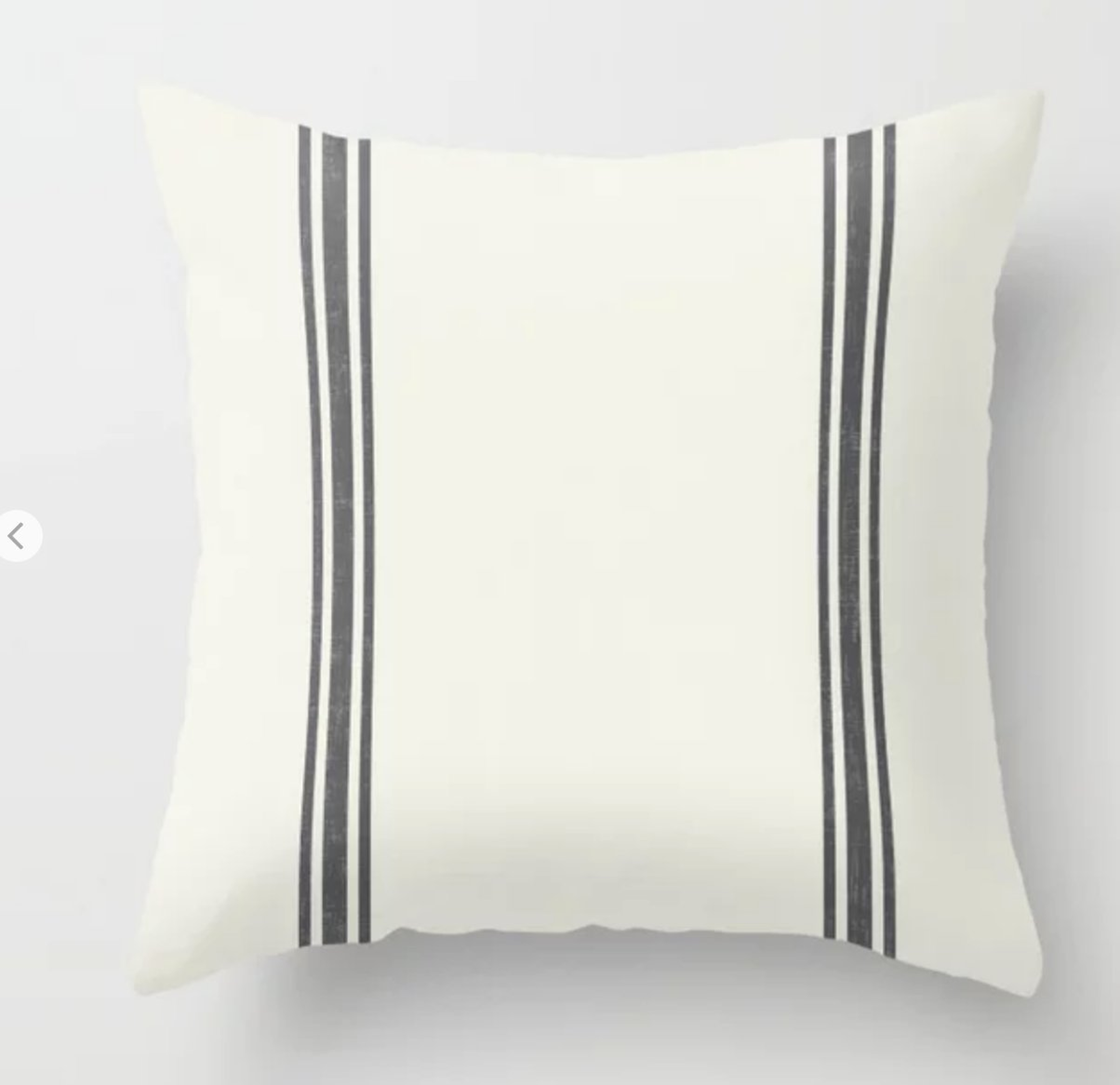 Vintage Country French Grainsack Grey Stripes Cream Background Throw Pillow - Society6
