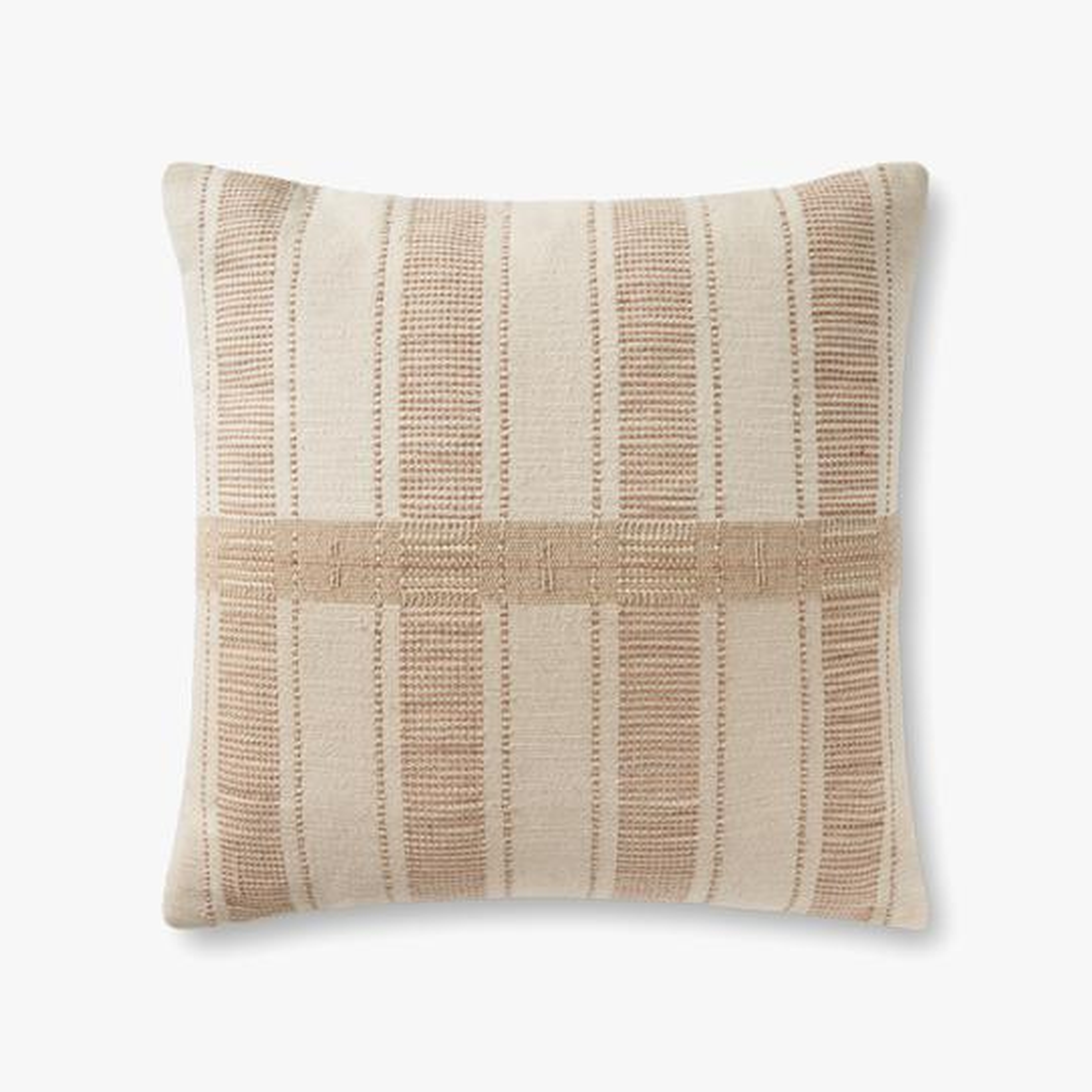 Carmel Pillow - Cream / Multi - 22" x 22" Cover w/Poly Insert - Loma Threads