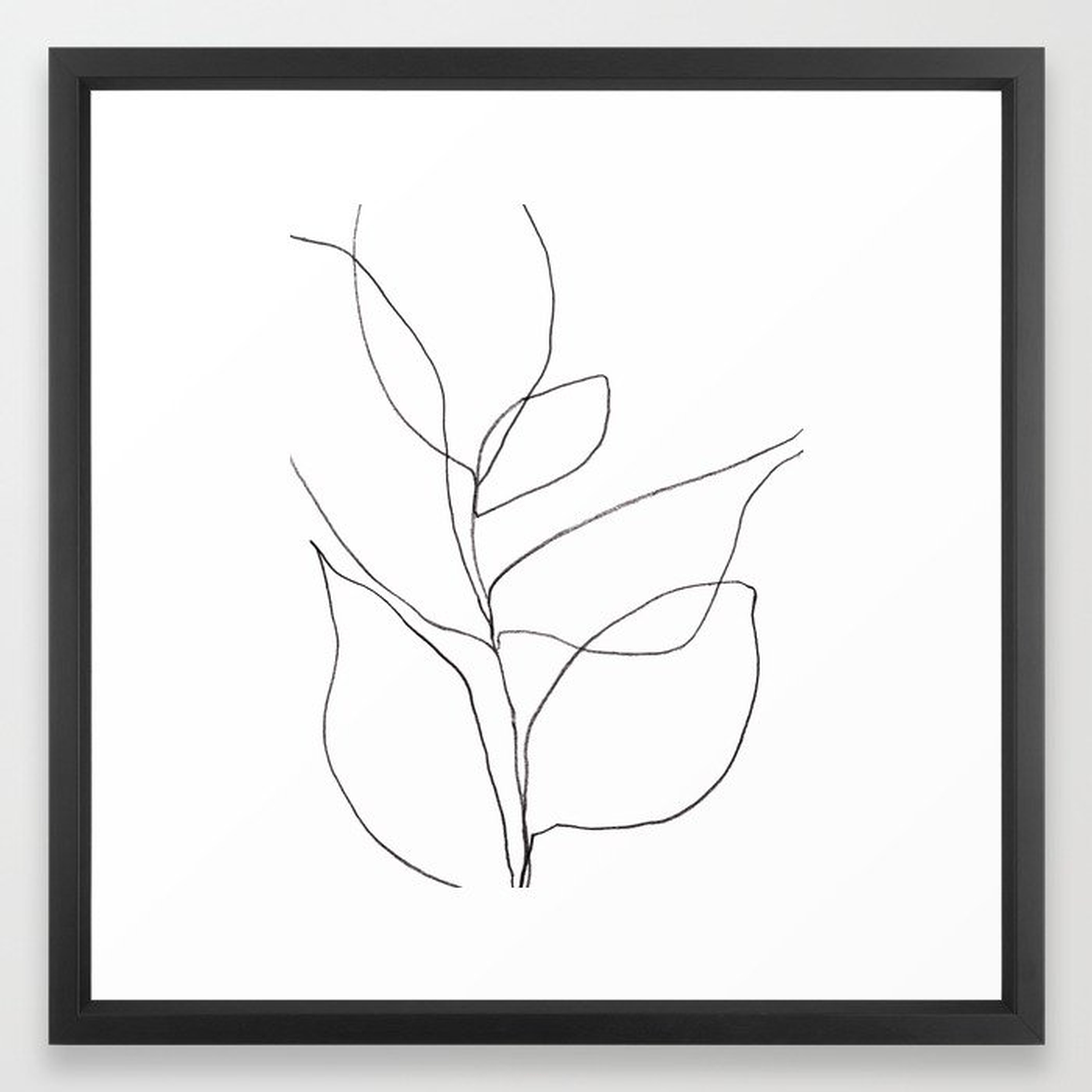 Minimalist Line Art Plant Drawing Framed Art Print - Society6