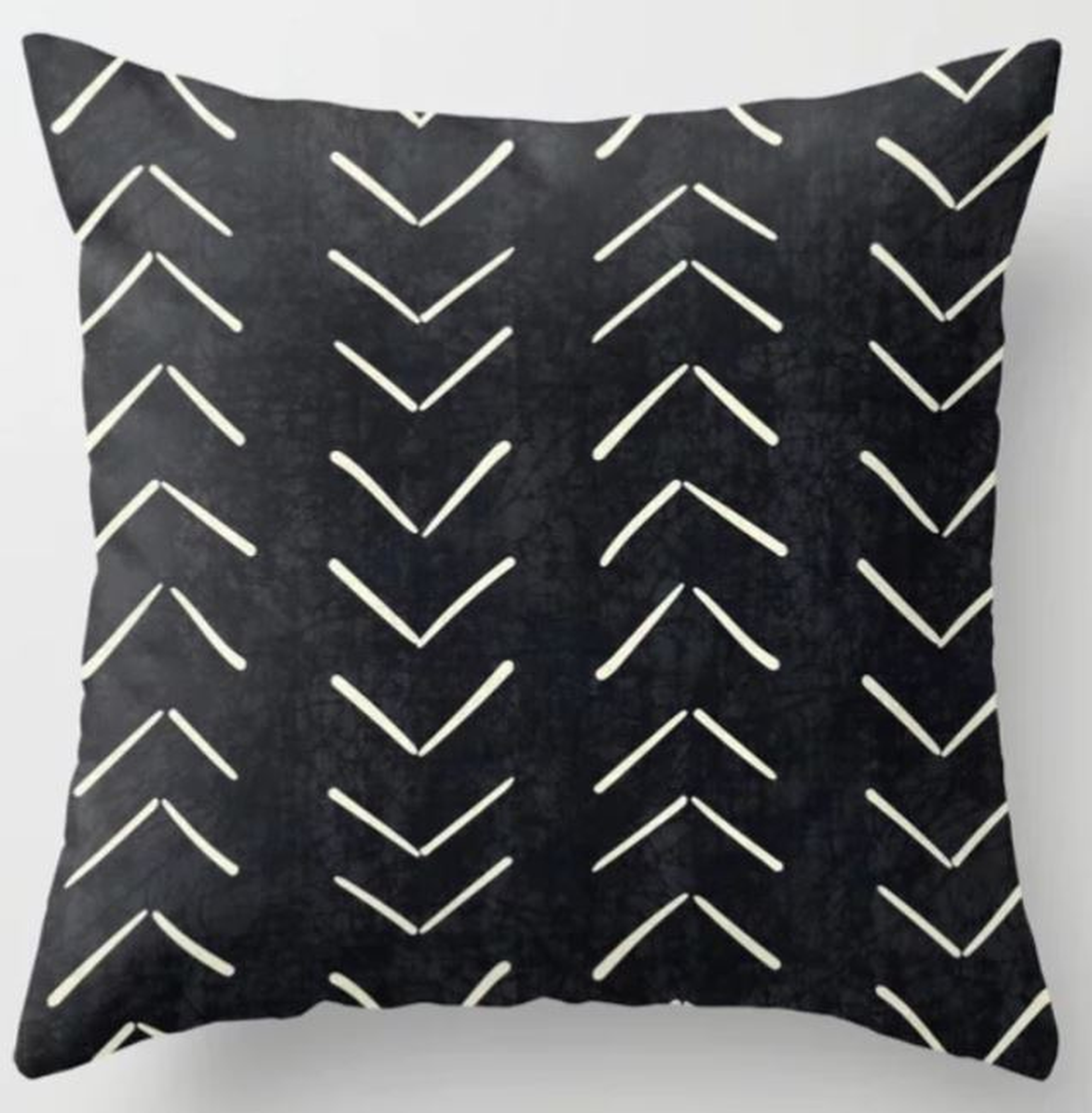 Mudcloth Big Arrows in Black and White Throw Pillow - Society6