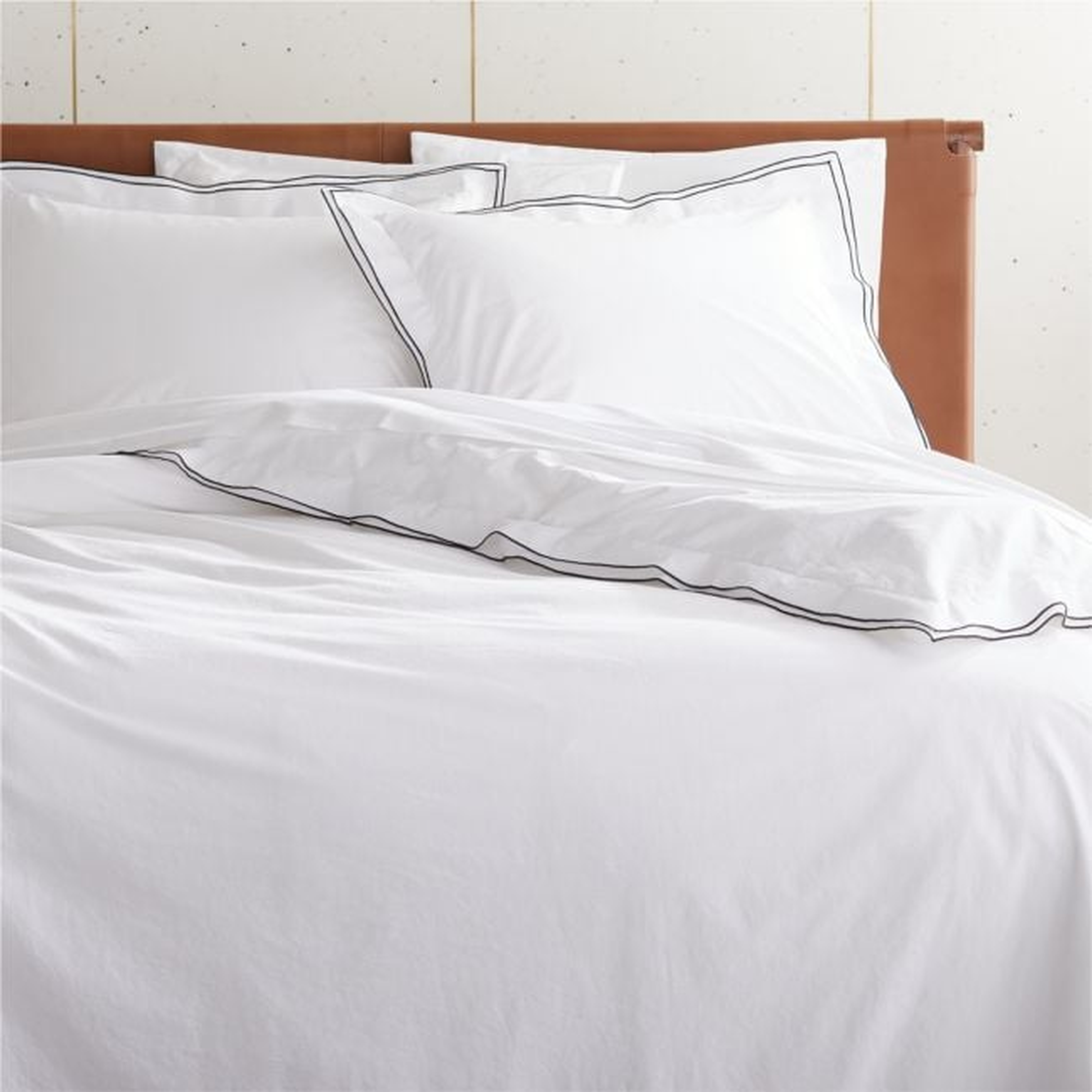 Overlock Black King Duvet Cover - CB2