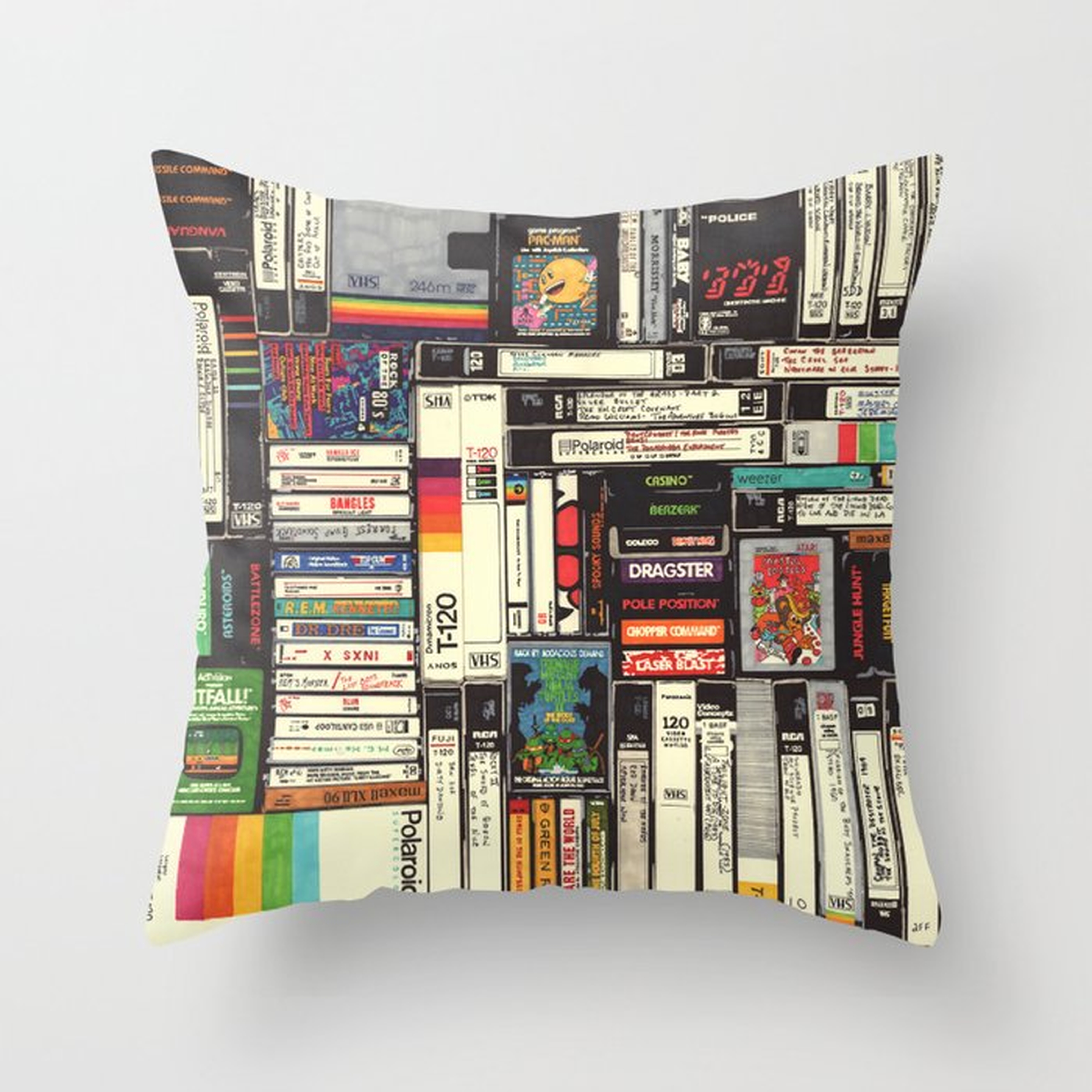 Cassettes, VHS & Games Throw Pillow by HOLLIS BROWN THORNTON - Society6