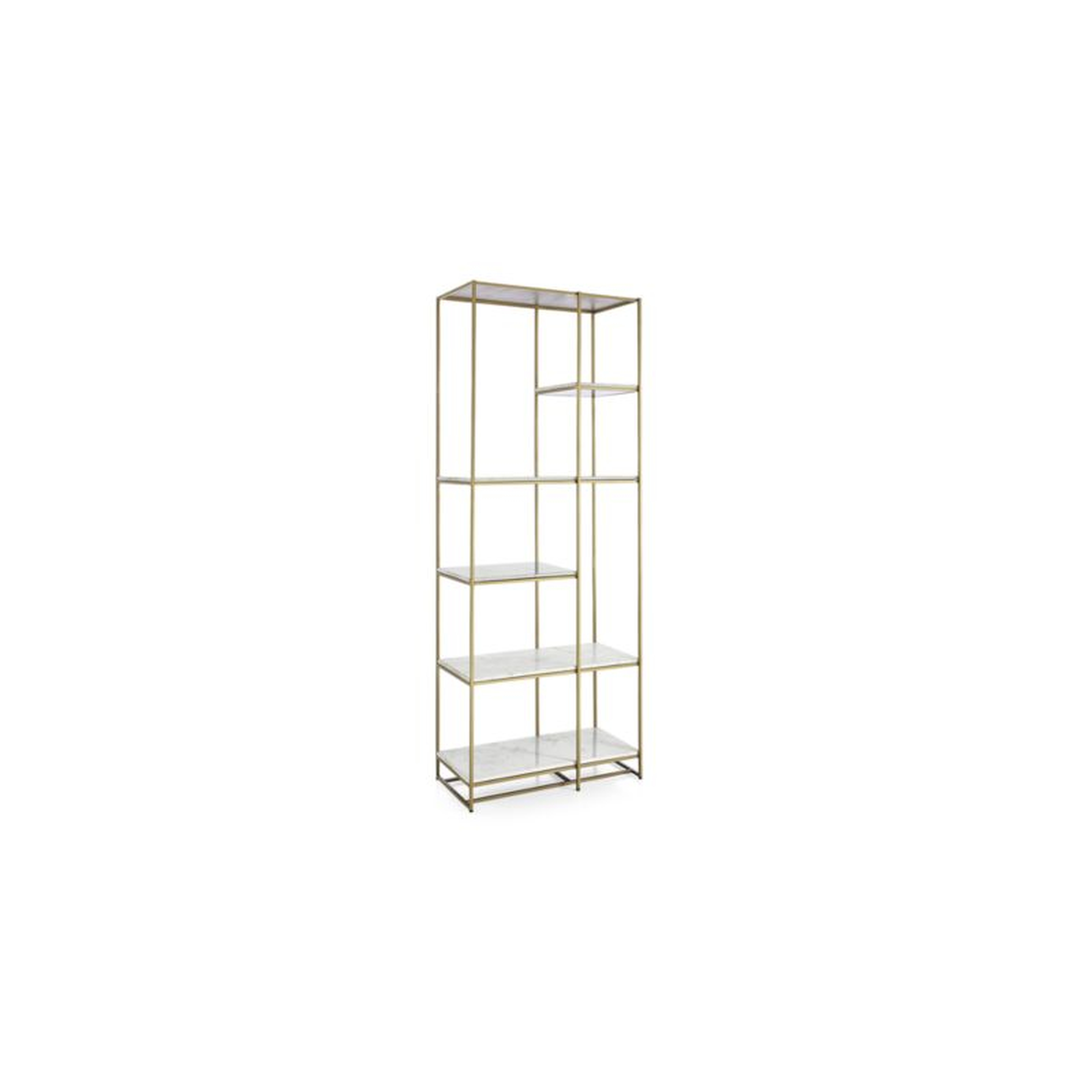 Estelle Brass and Marble Bookcase - Crate and Barrel