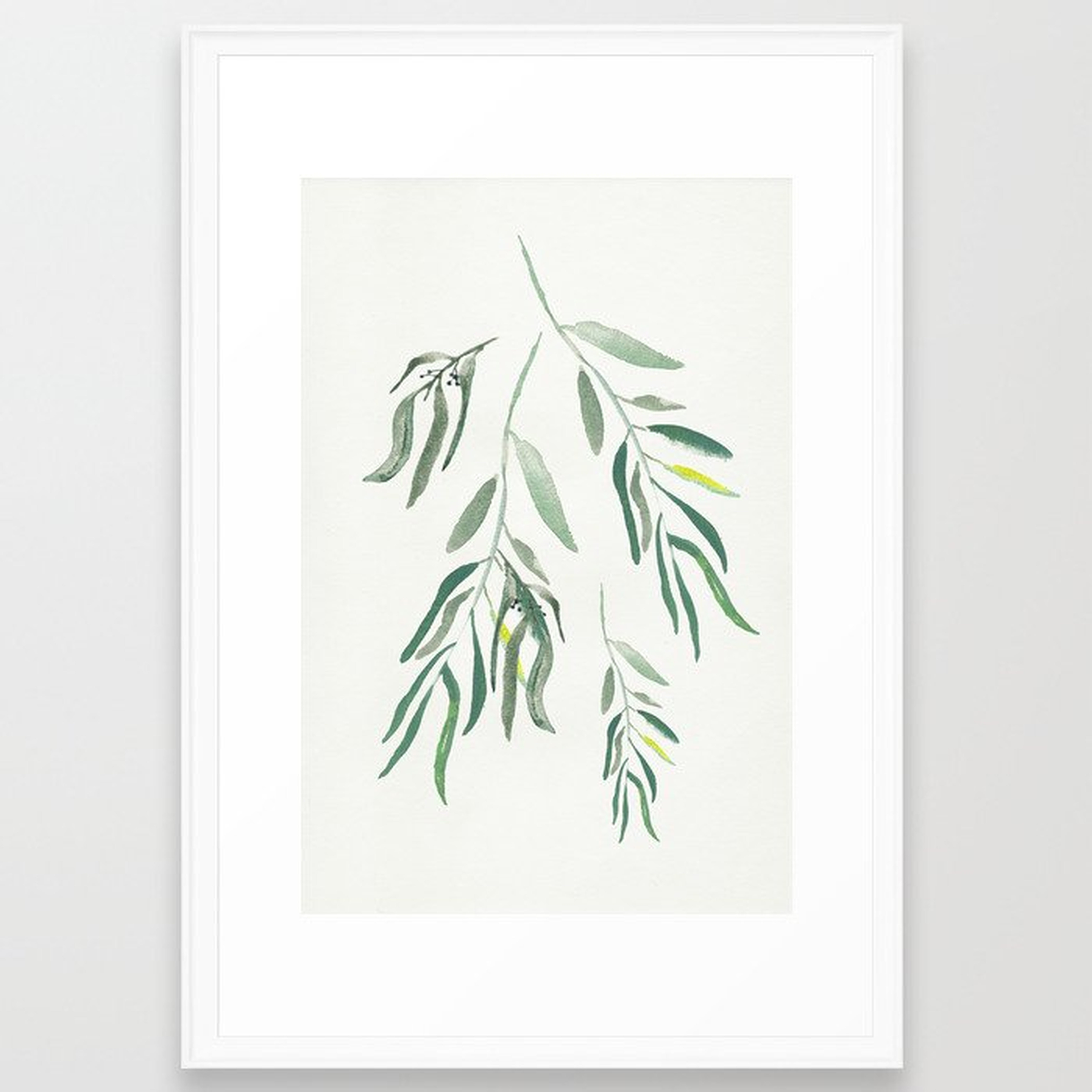 Eucalyptus Branches II Framed Art Print // Large 26x38" // Scoop White frame - Society6