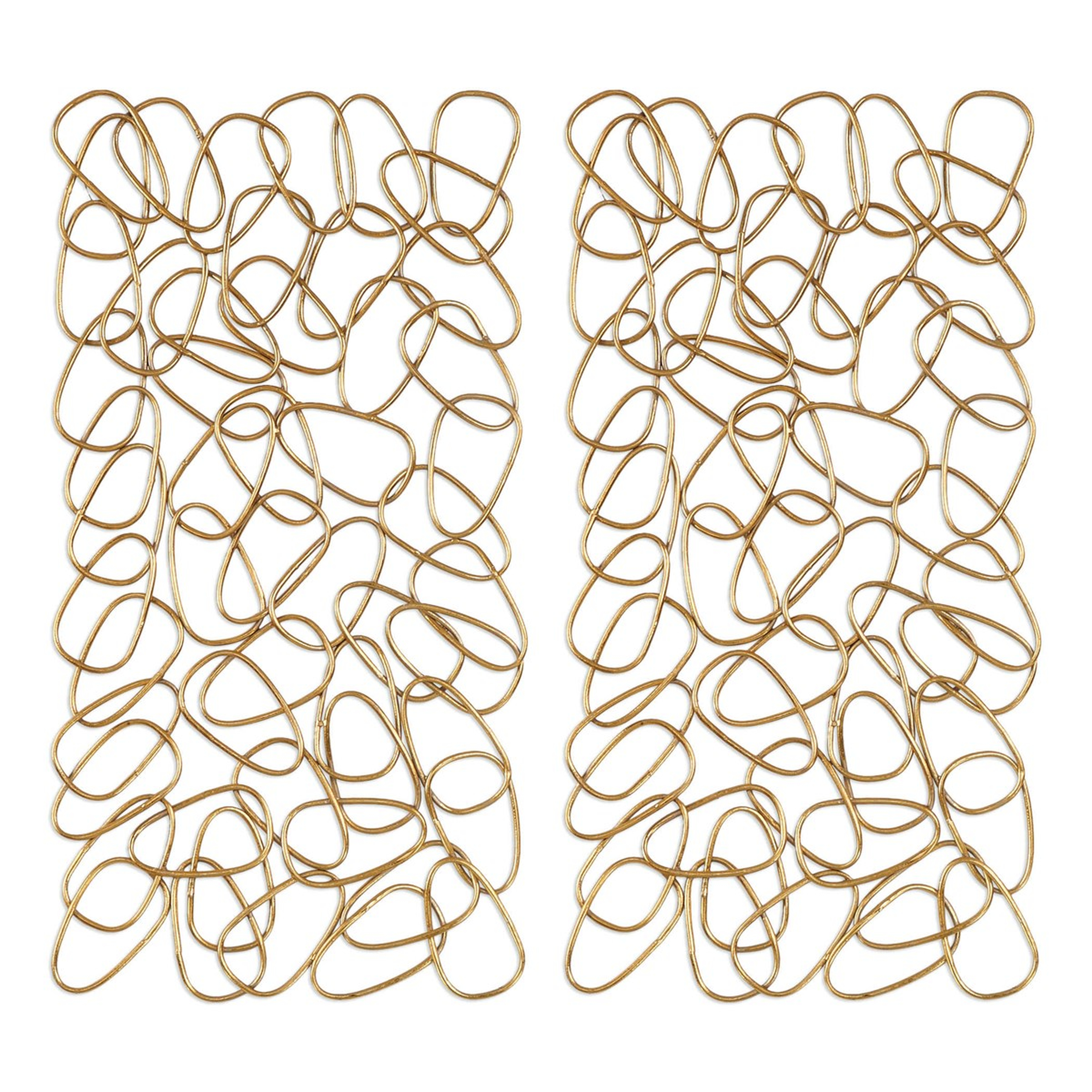 In The Loop Gold Wall Art, Set of 2 - Hudsonhill Foundry