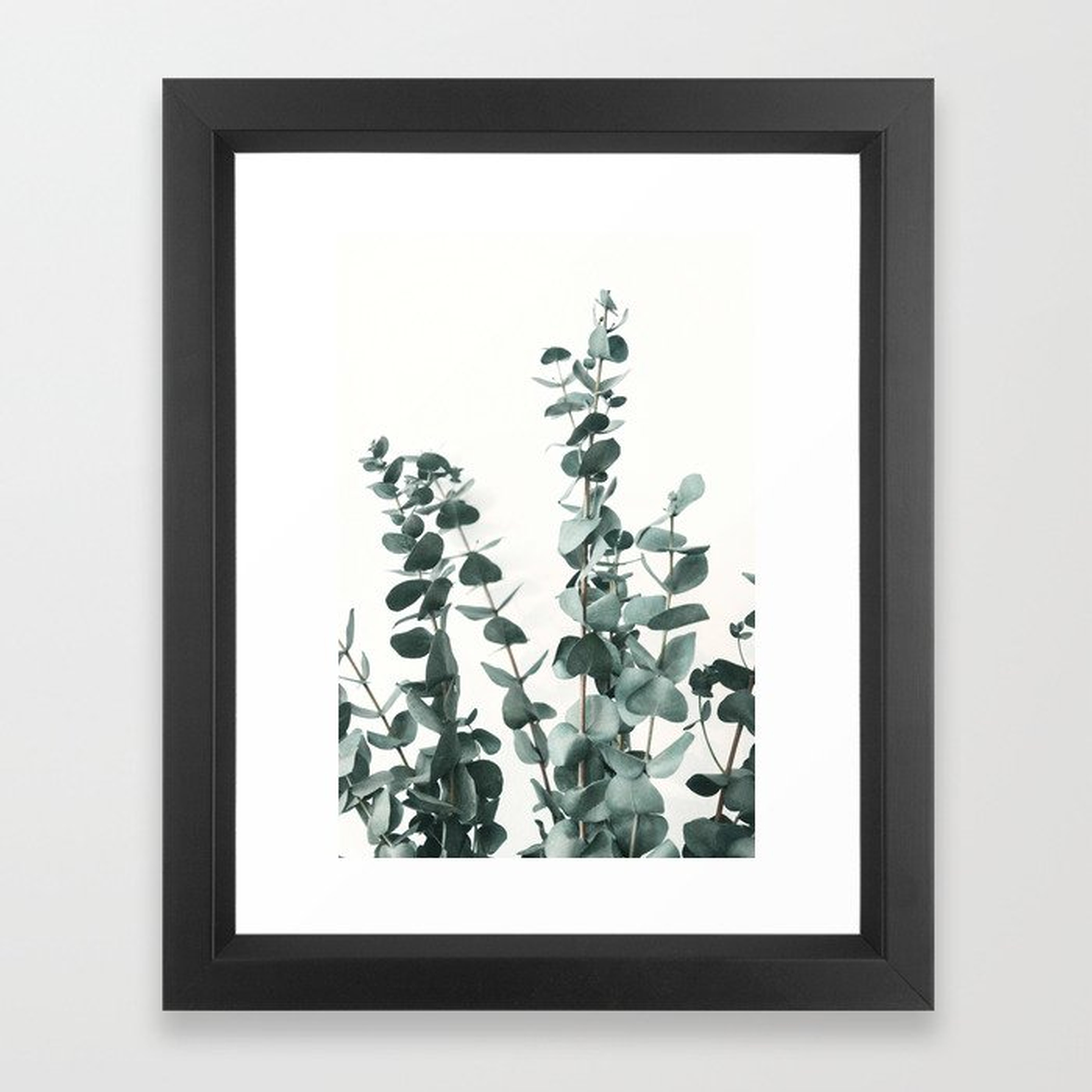 Eucalyptus Leaves Framed Art Print by ArtPrInk Studio Vector Black 10x12 - Society6