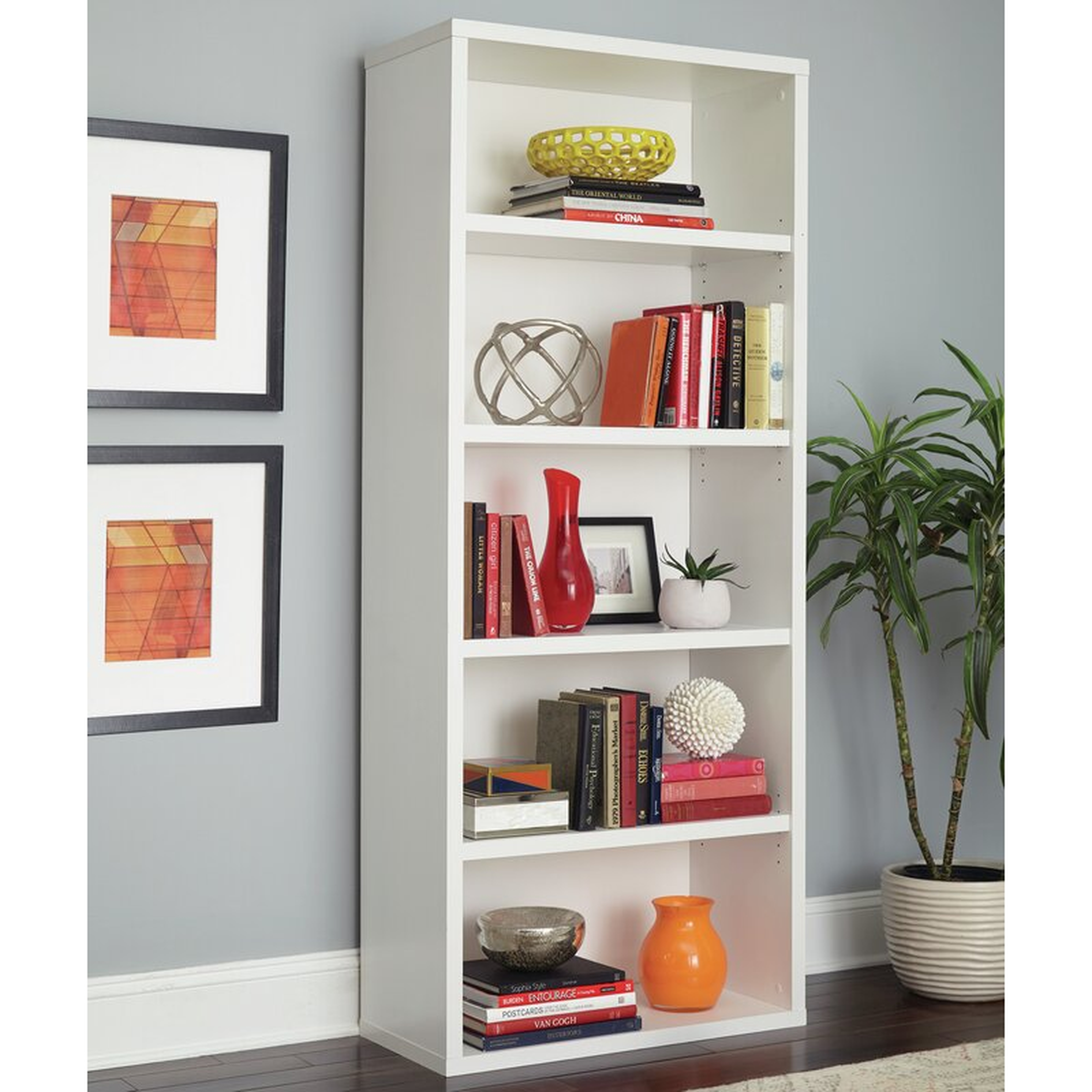 Decorative 5 Shelf Standard Bookcase - Wayfair