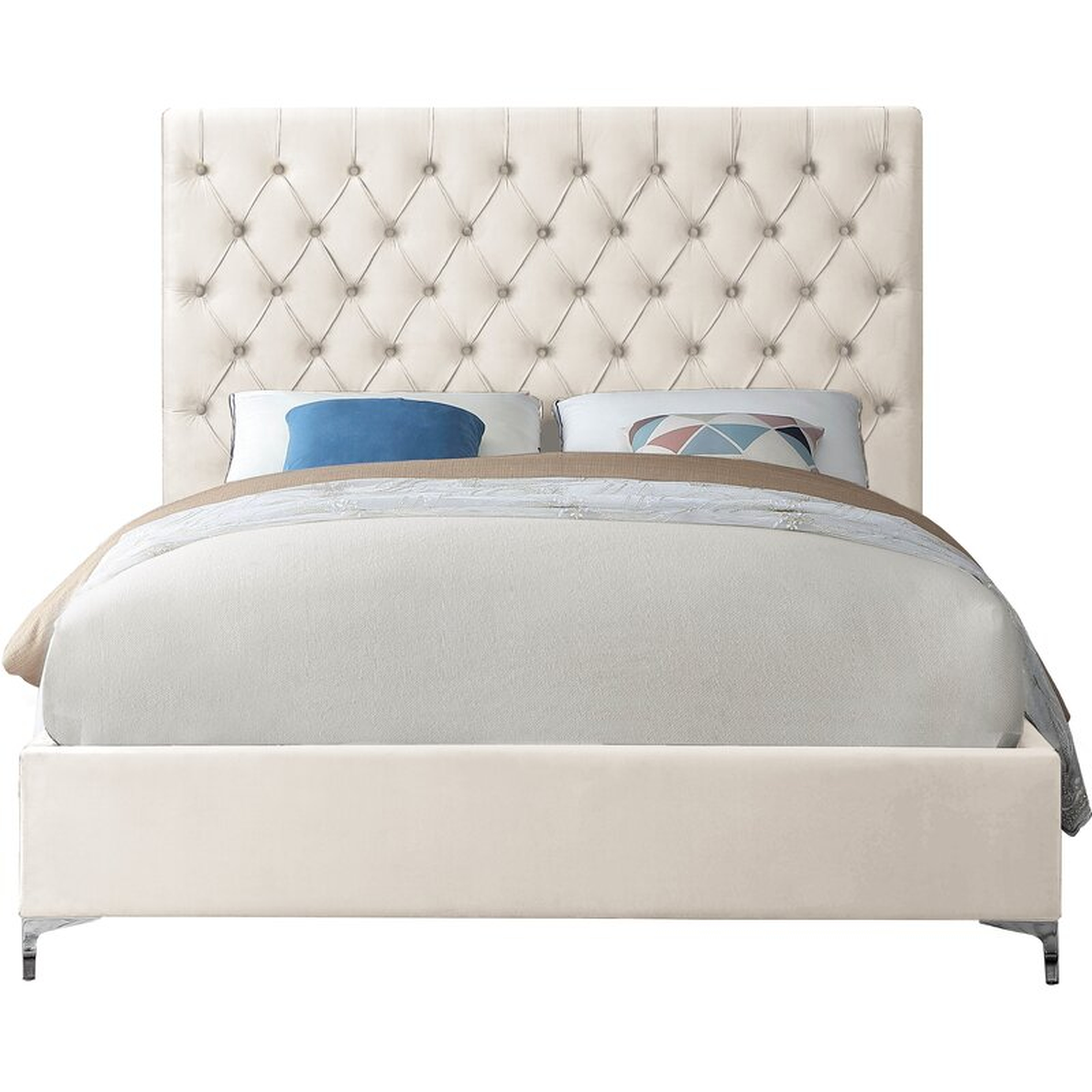 Dermott Upholstered Platform Bed - Cream King - Wayfair