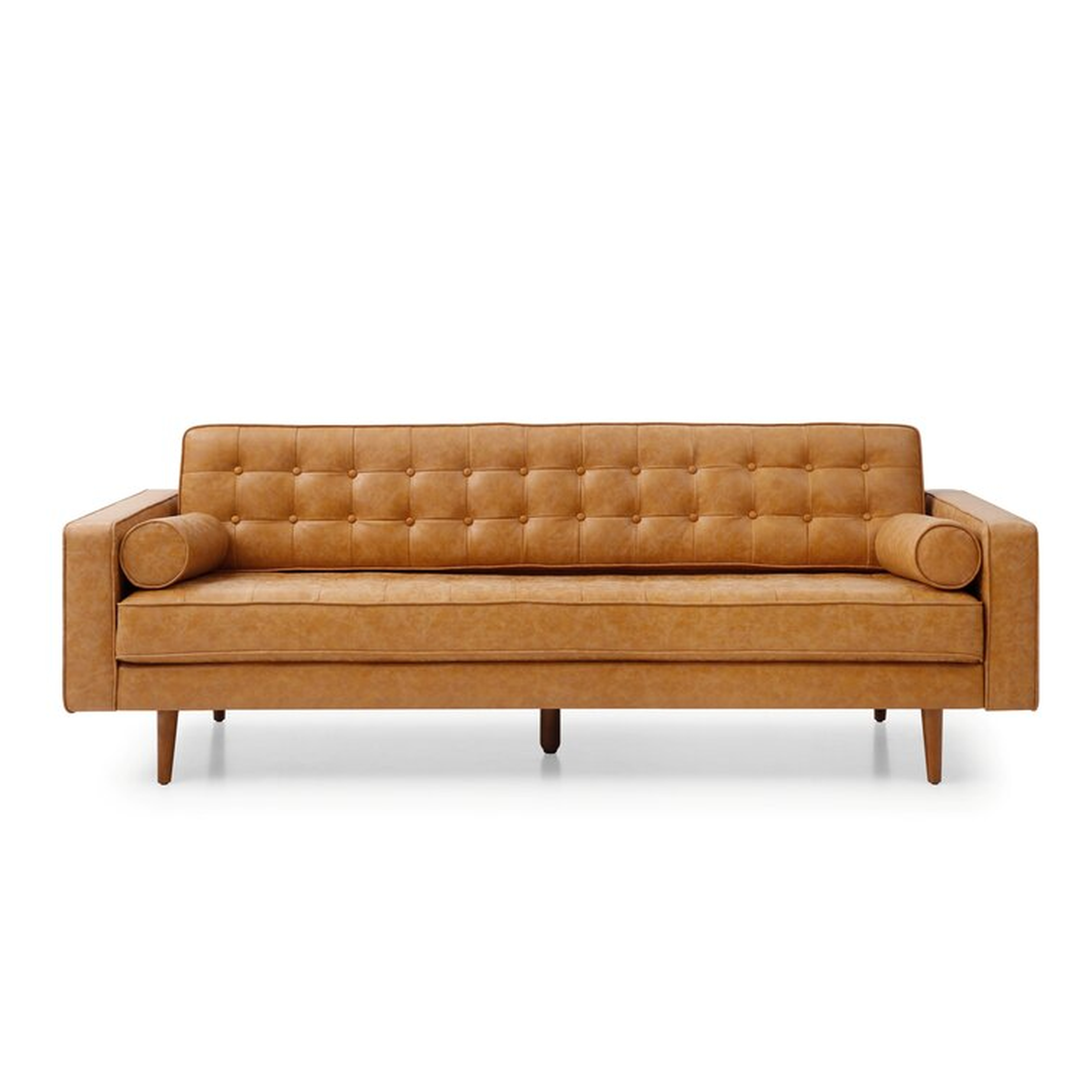 Rika 85'' Faux Leather Square Arm Sofa with Reversible Cushions - Wayfair