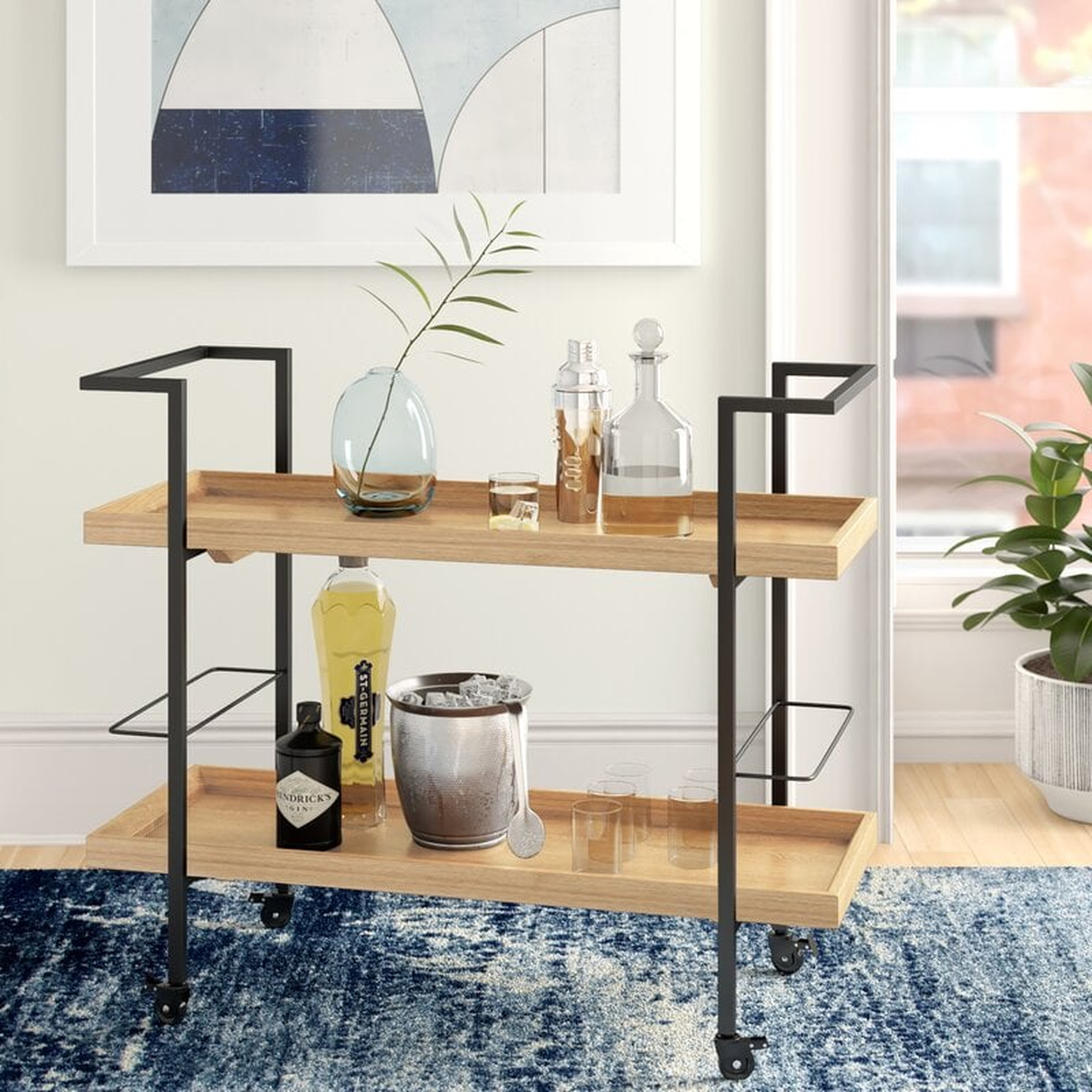 Emer Wooden Bar Cart - Wayfair