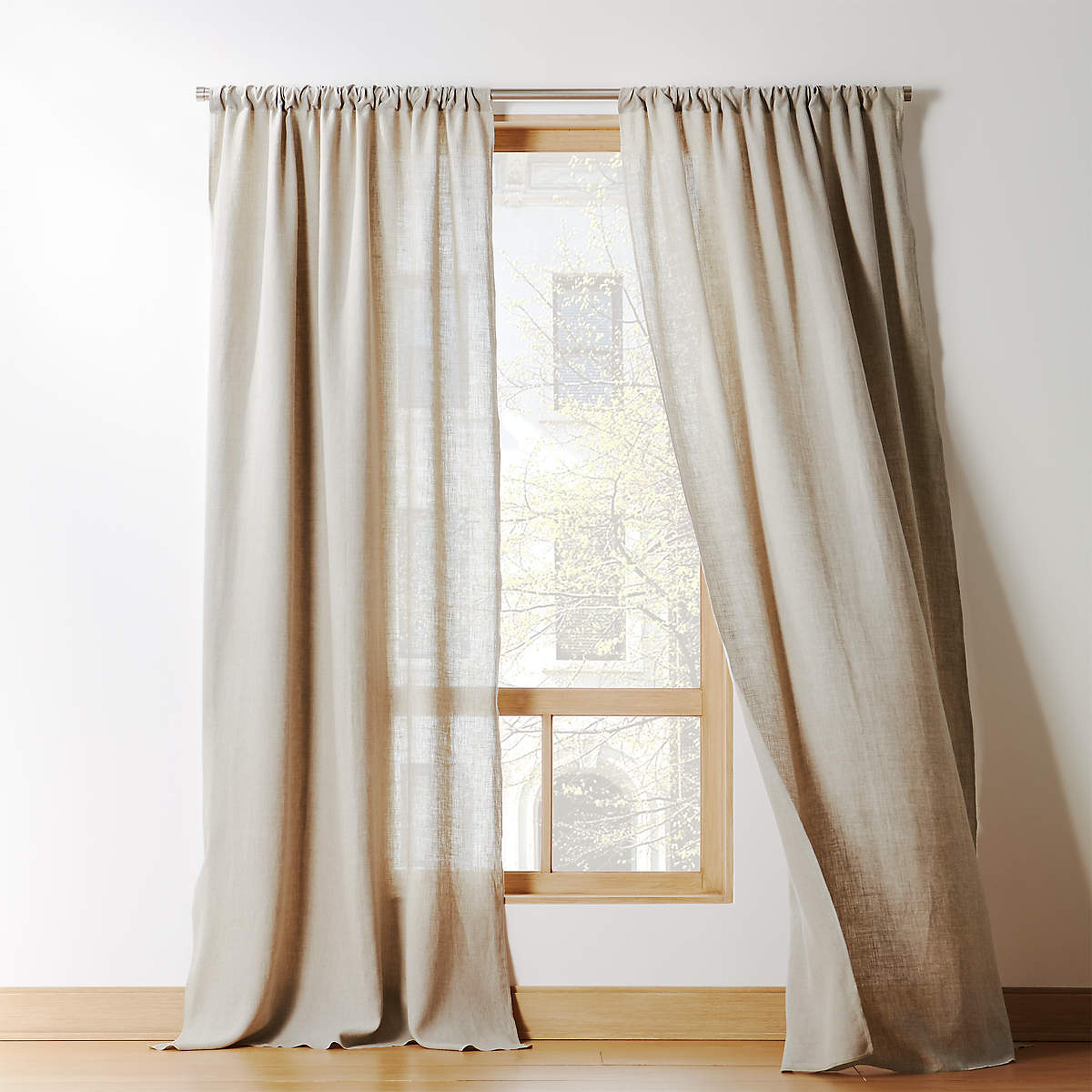 Natural linen curtain panel 48"x96" - CB2