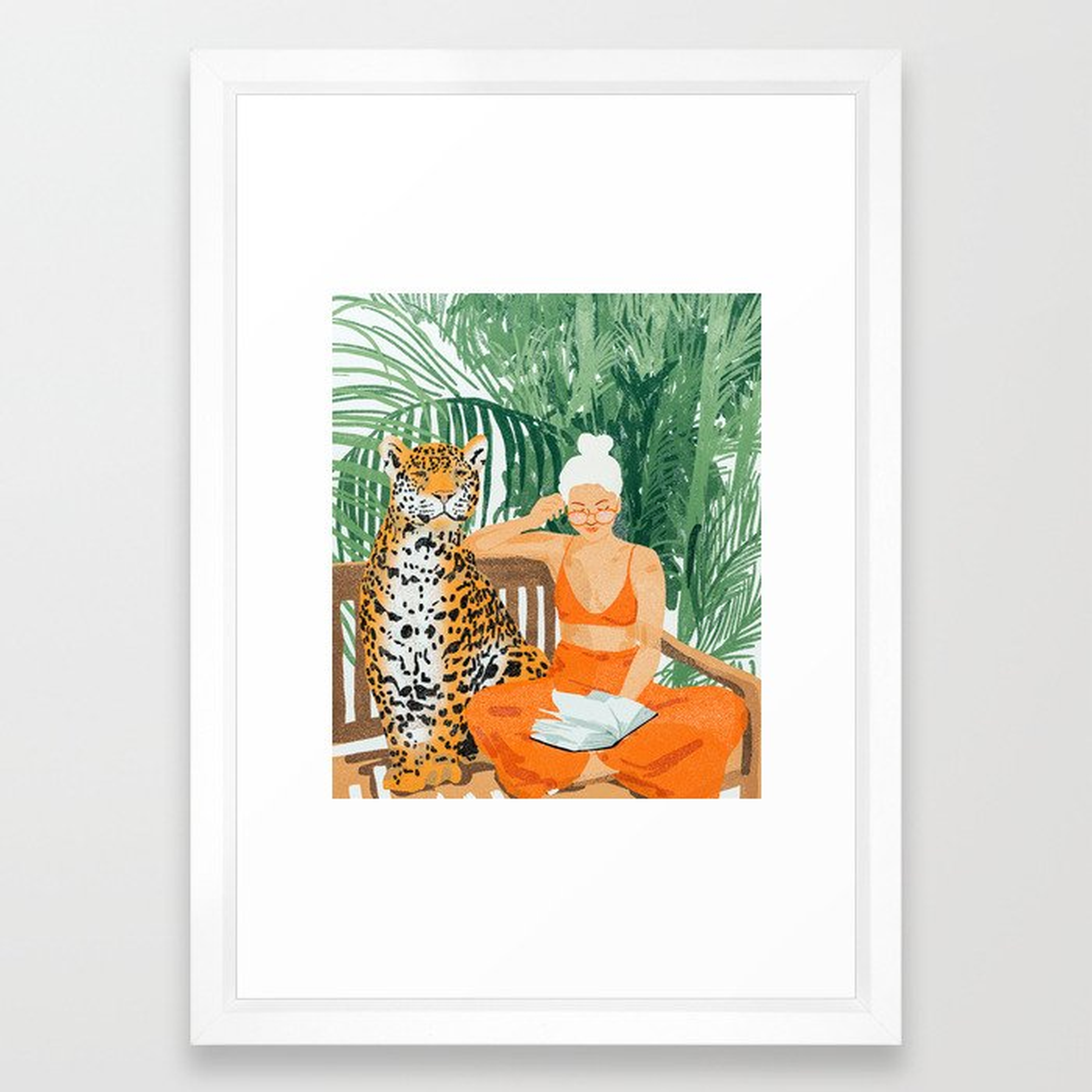 Jungle Vacay #painting #illustration Framed Art Print by 83 Oranges- vector white 15 X 21 - Society6