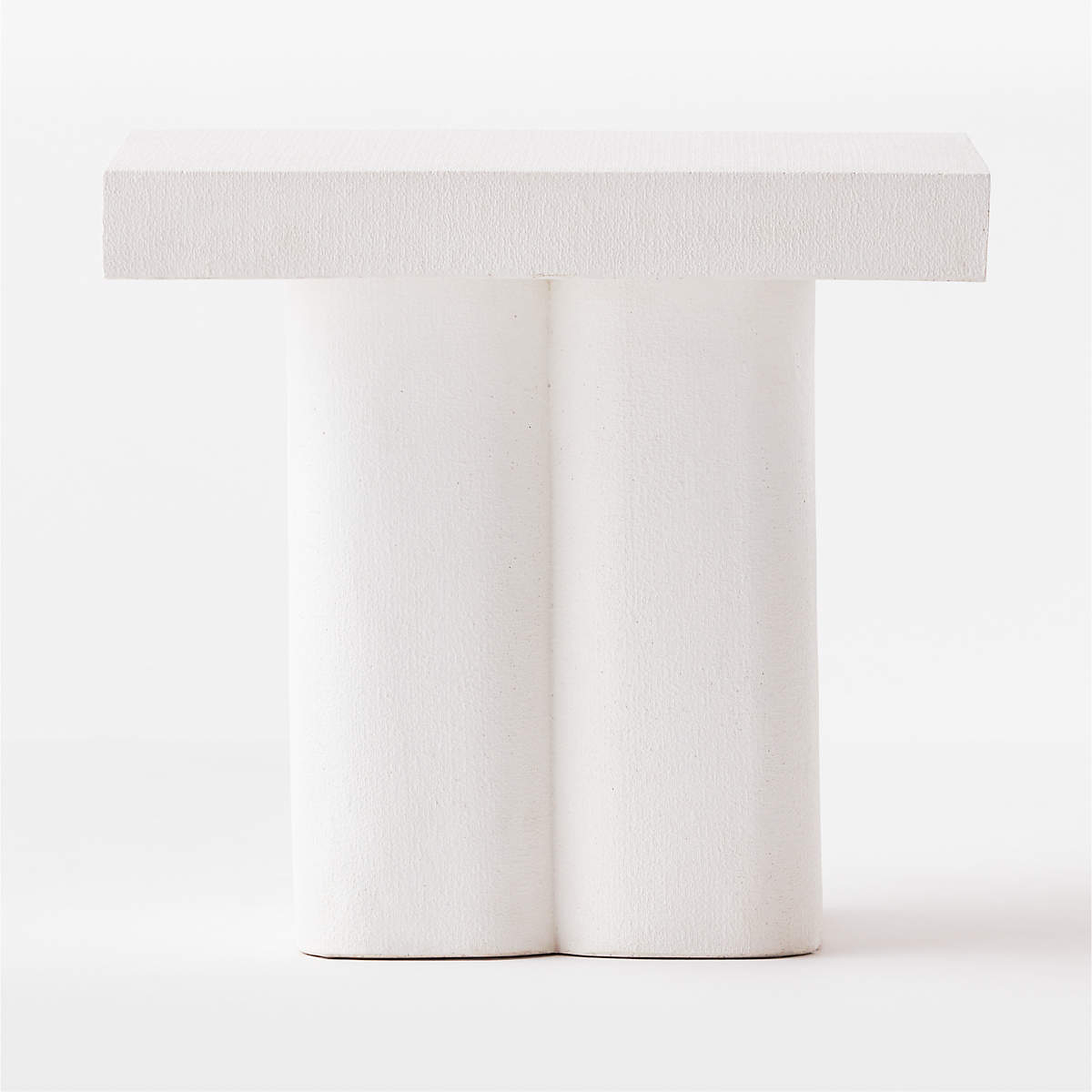 Bisque Plaster Side Table - CB2