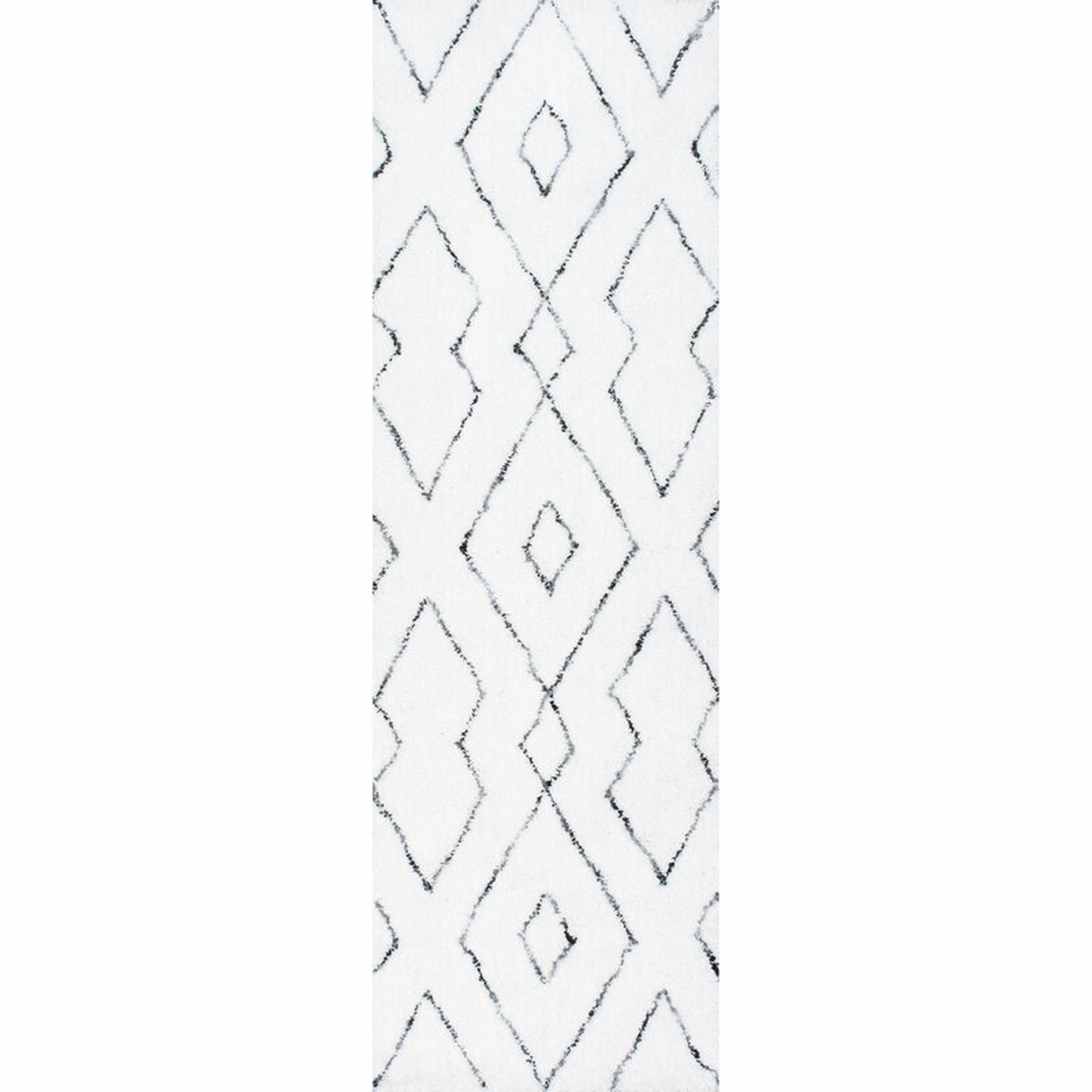 Peraza Geometric Handmade White Area Rug-Runner 2'6" x 8' - Wayfair
