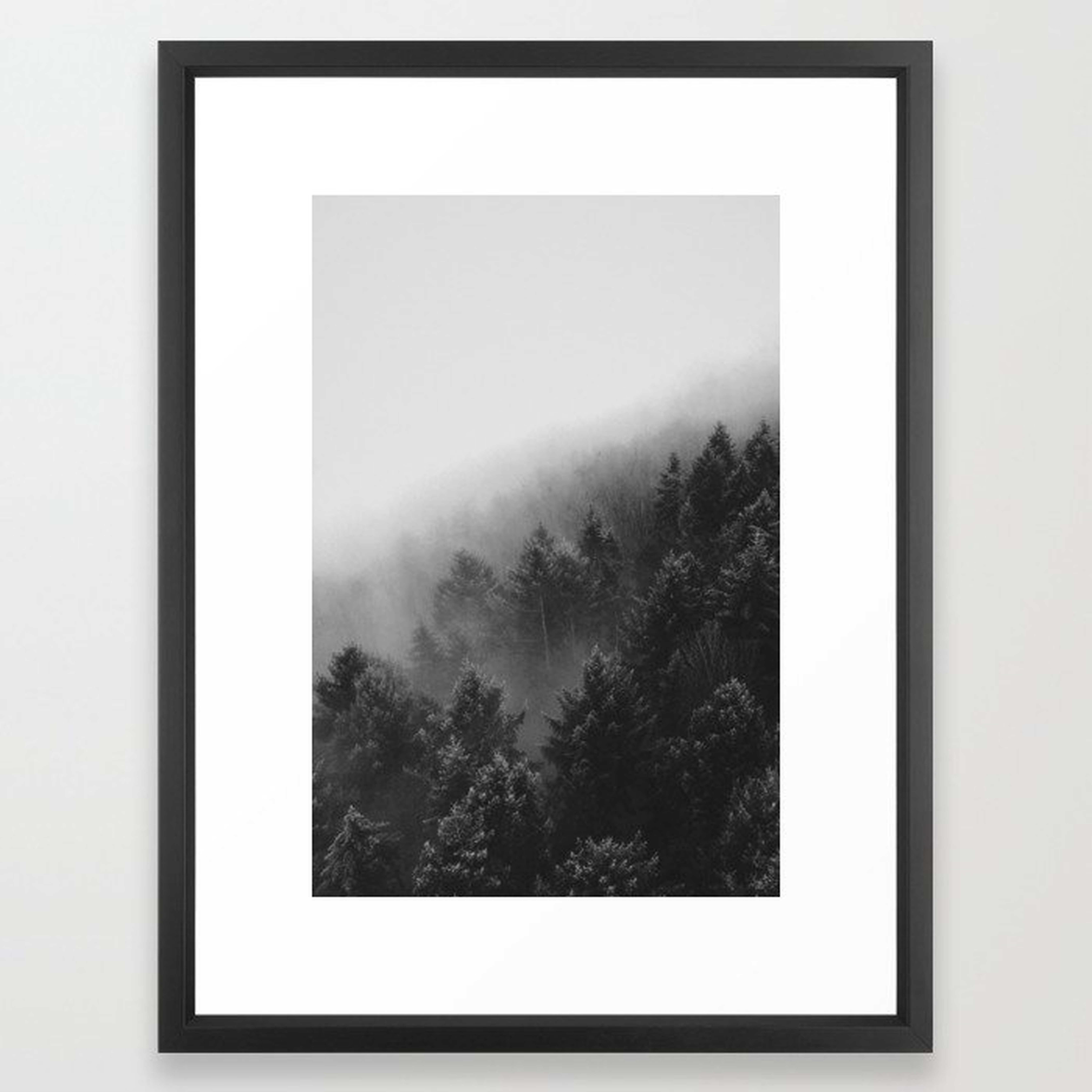 Misty Forest II Framed Art Print, 20 x 26 - Society6