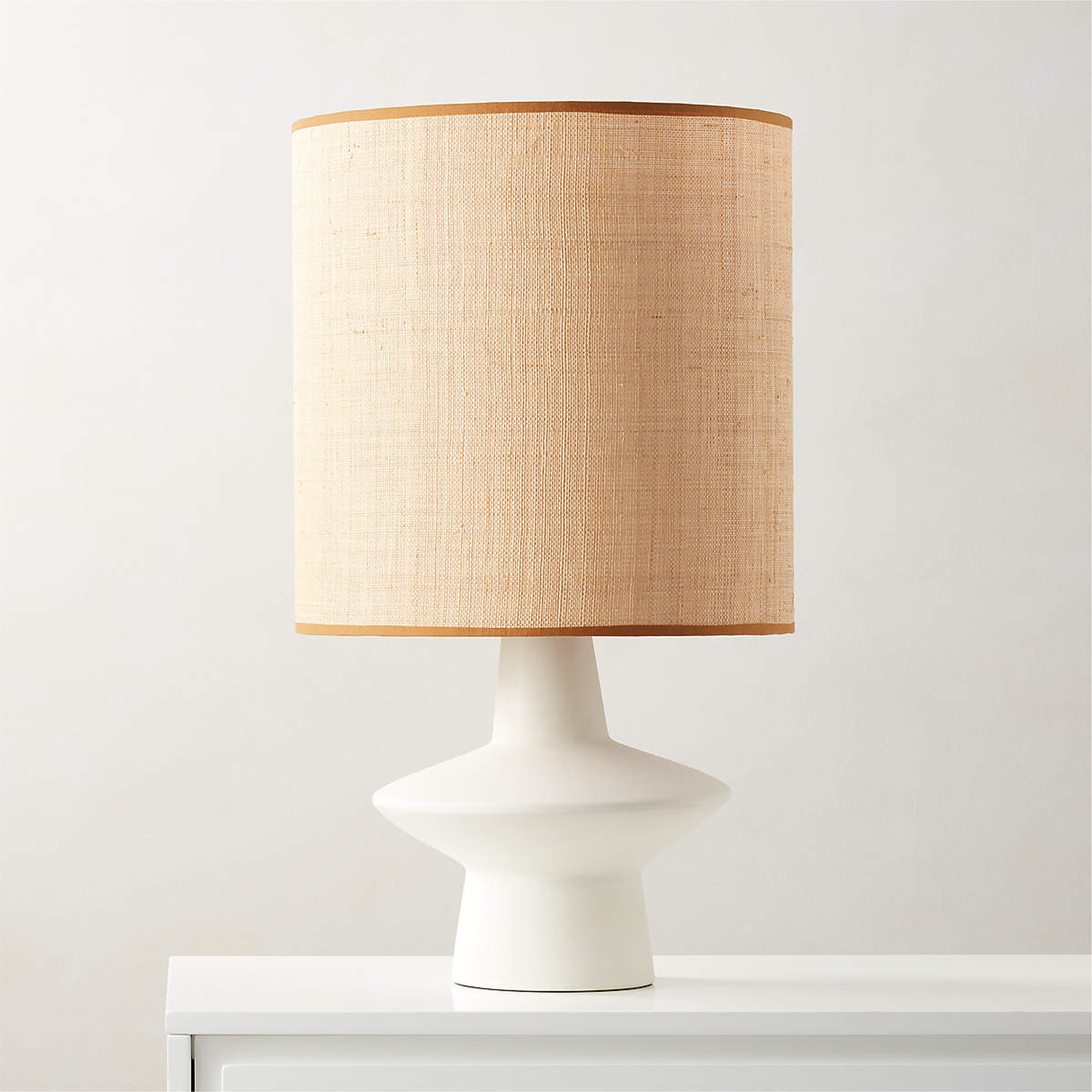 MATTIN IVORY CERAMIC TABLE LAMP - Backorder: June - CB2