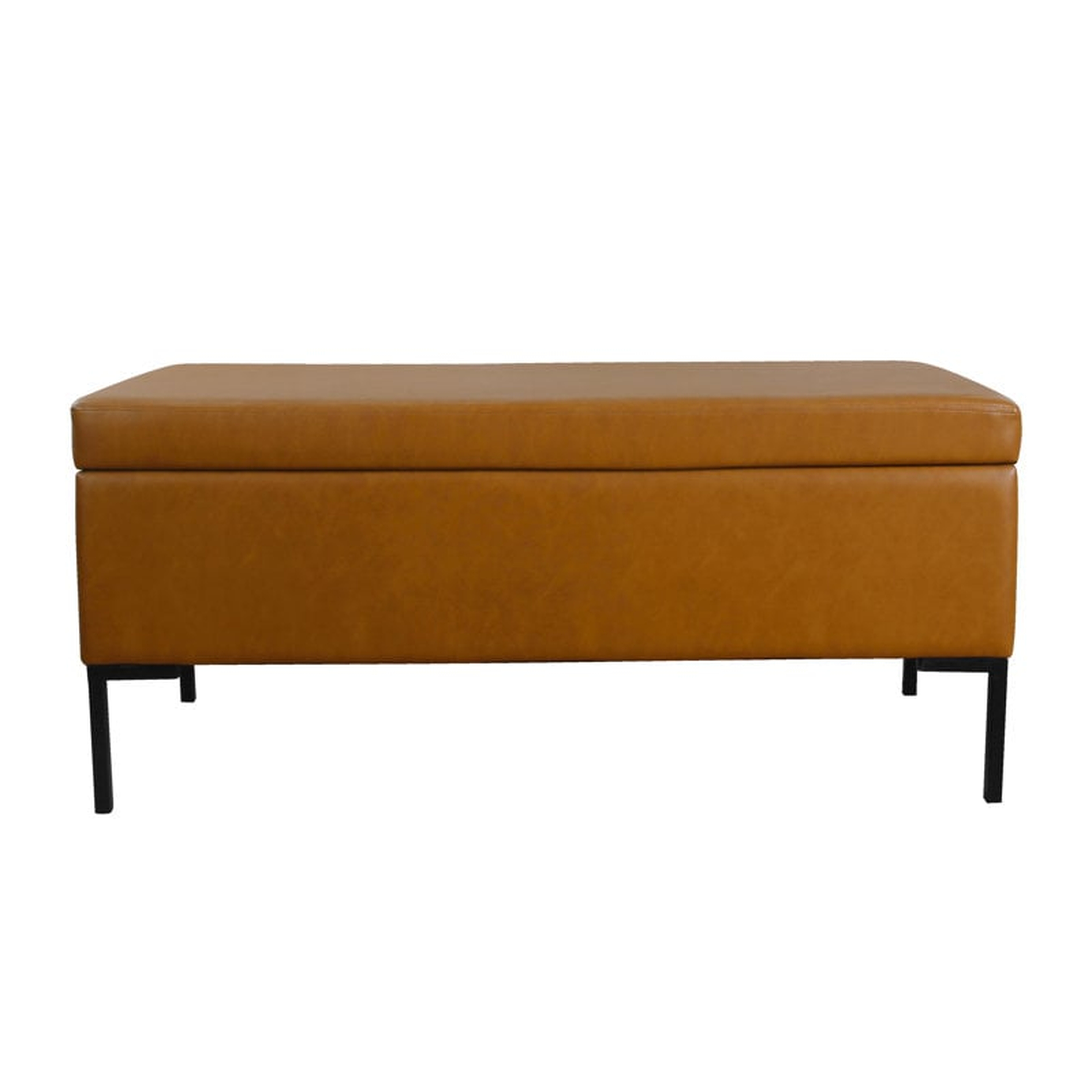 Brionna Faux Leather Flip Top Storage Bench - Wayfair