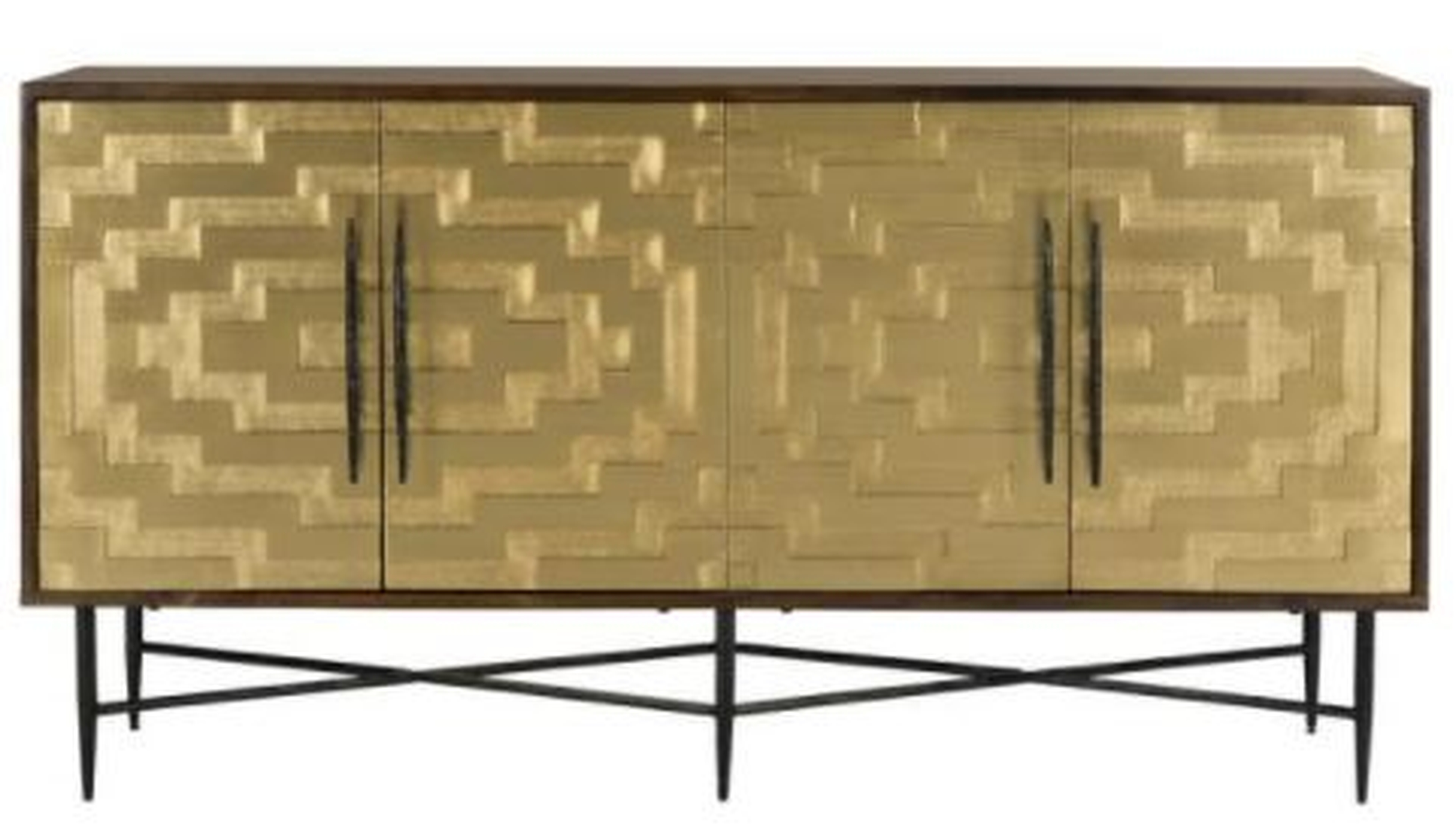 Skylar Sideboard - Dark Brown/Shiny Brass - Arlo Home - Safavieh