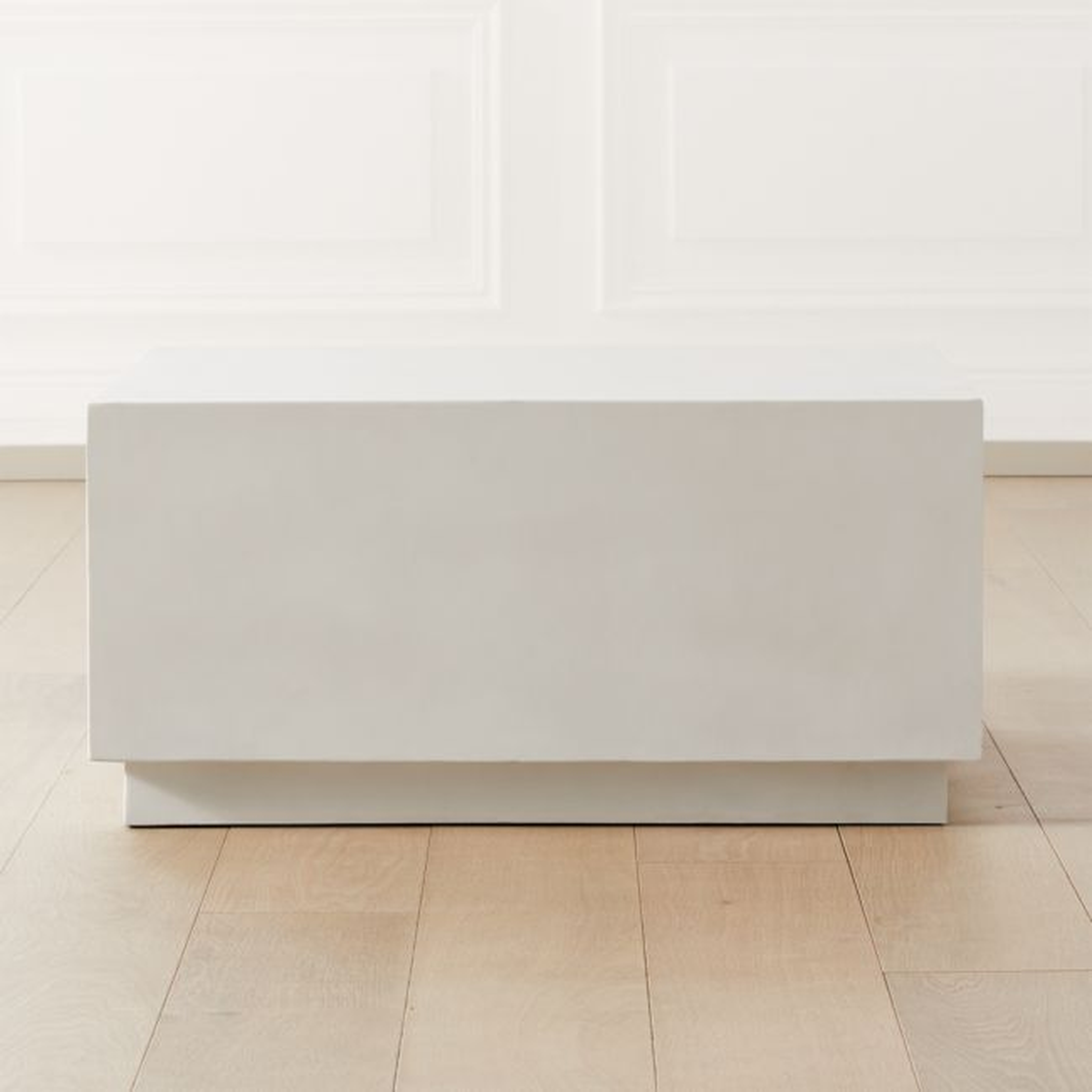 Mattery Ivory Cement Square Coffee Table - CB2