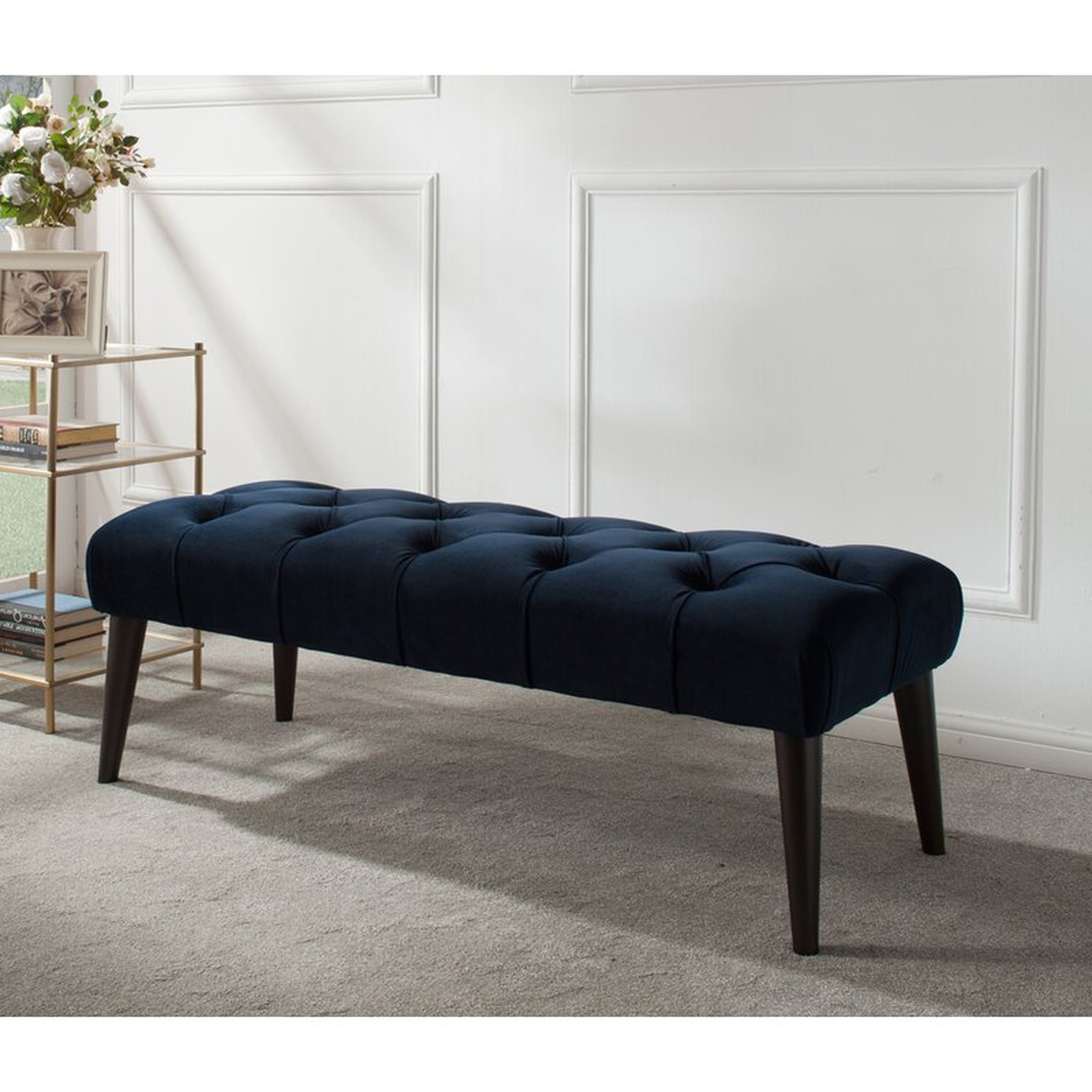 Batehaven Upholstered Bench / Dark Navy Blue - Wayfair
