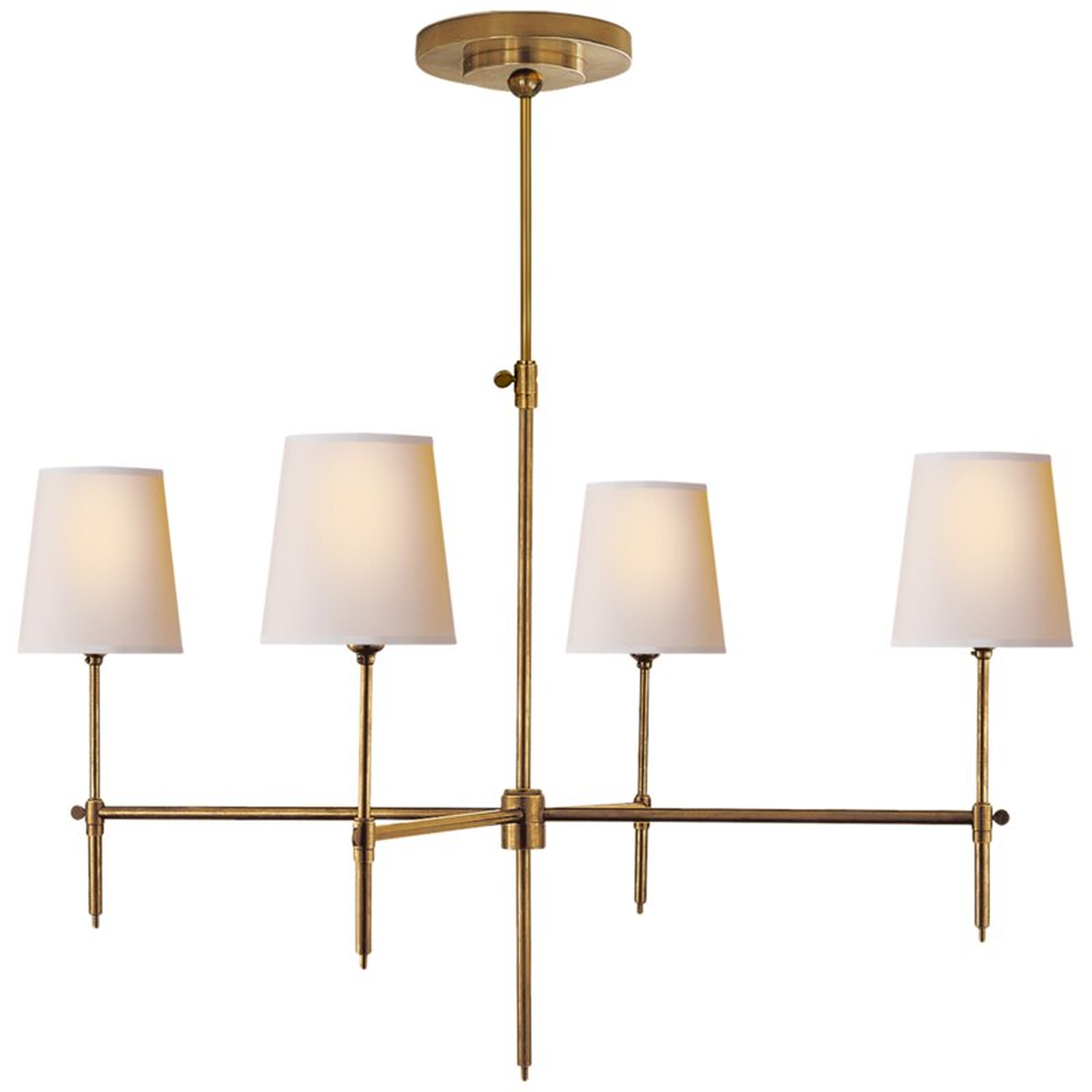 Visual Comfort Thomas O'Brien 4 - Light Shaded Classic / Traditional Chandelier Finish: Hand-Rubbed Antique Brass, Size: 28" H x 36" W x 36" D - Perigold