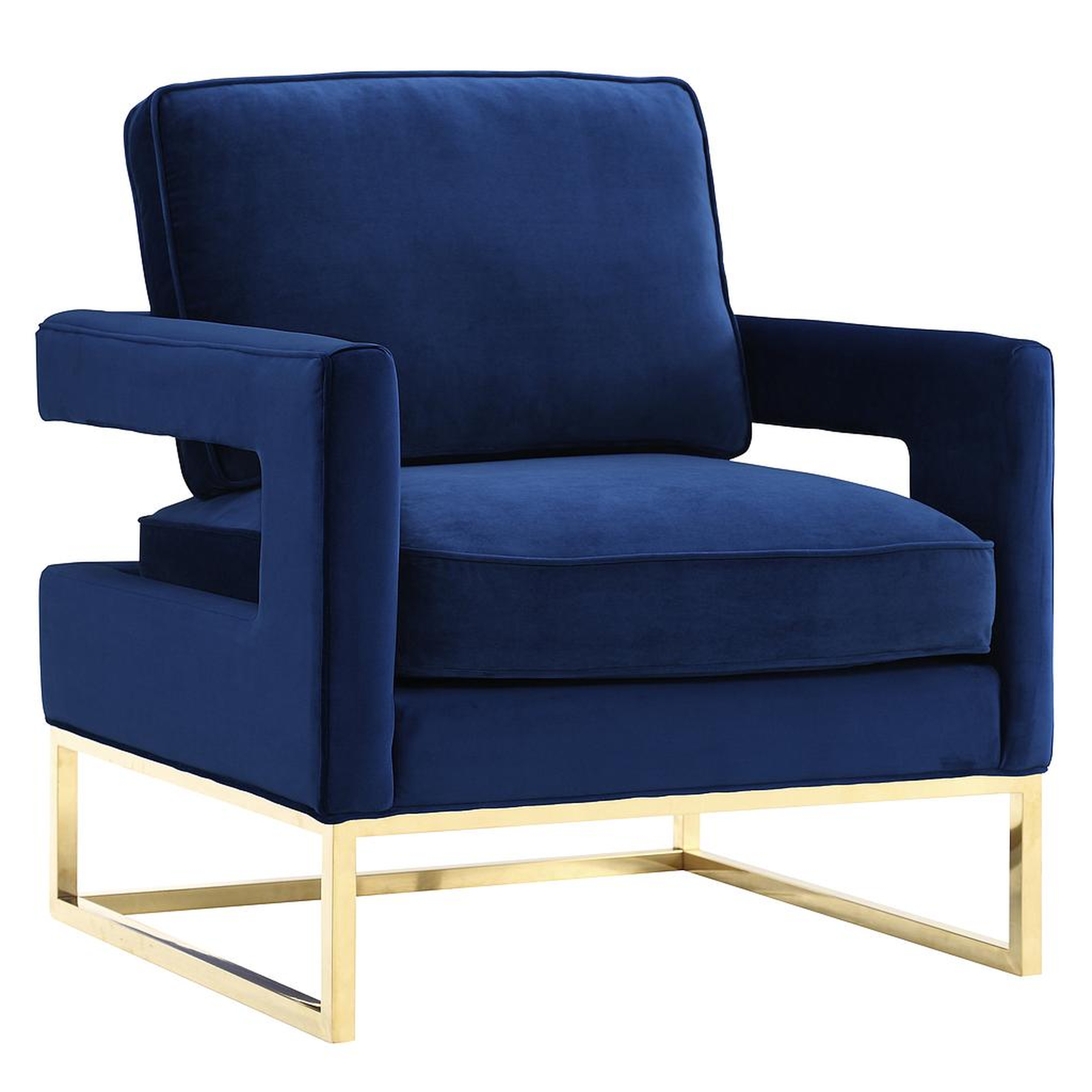 Aubrey Navy Velvet Chair - Preorder Today. Estimated restock 2/15/2024. - Maren Home