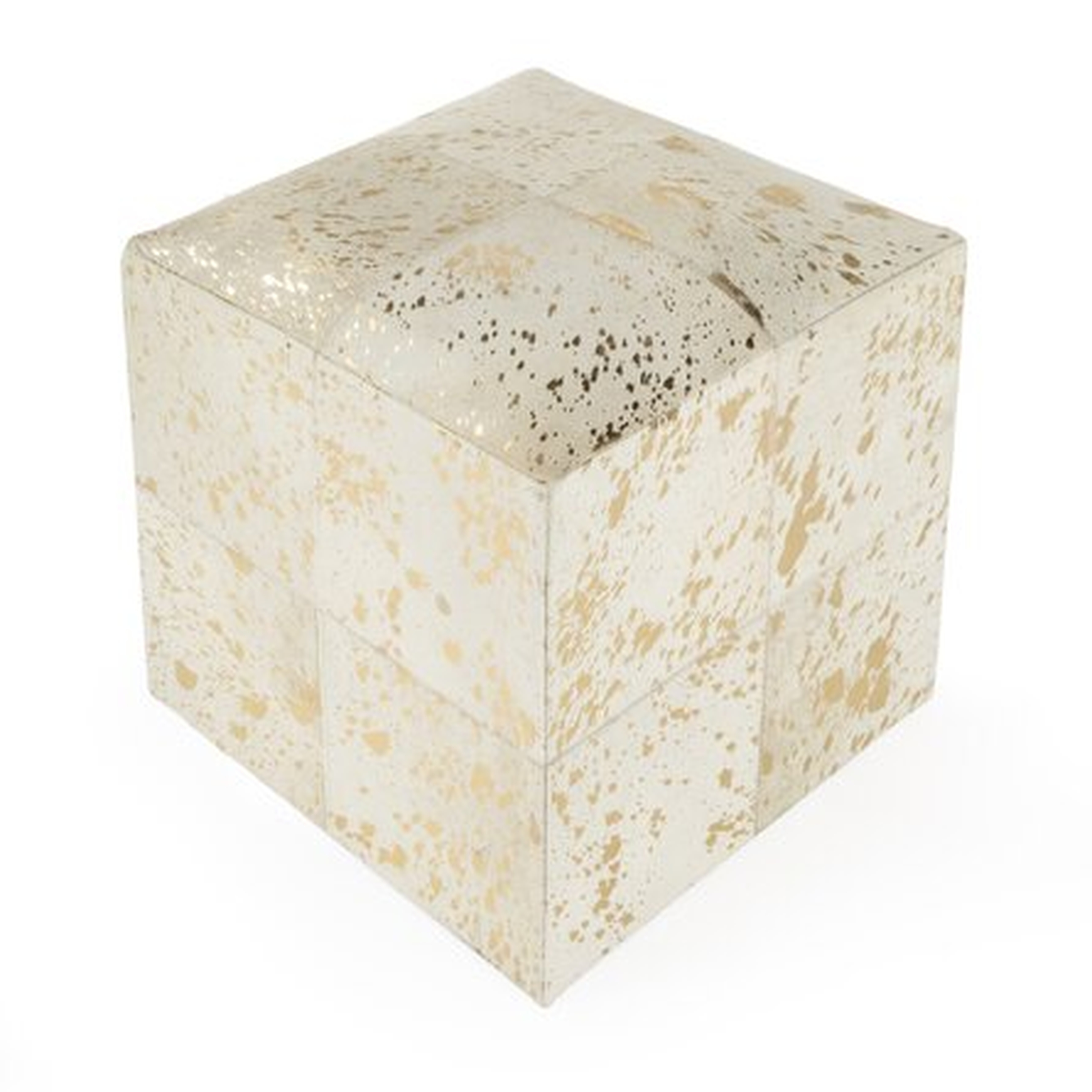 Butler Victorian Gold Leaf Hair-On-Hide Ottoman - Wayfair