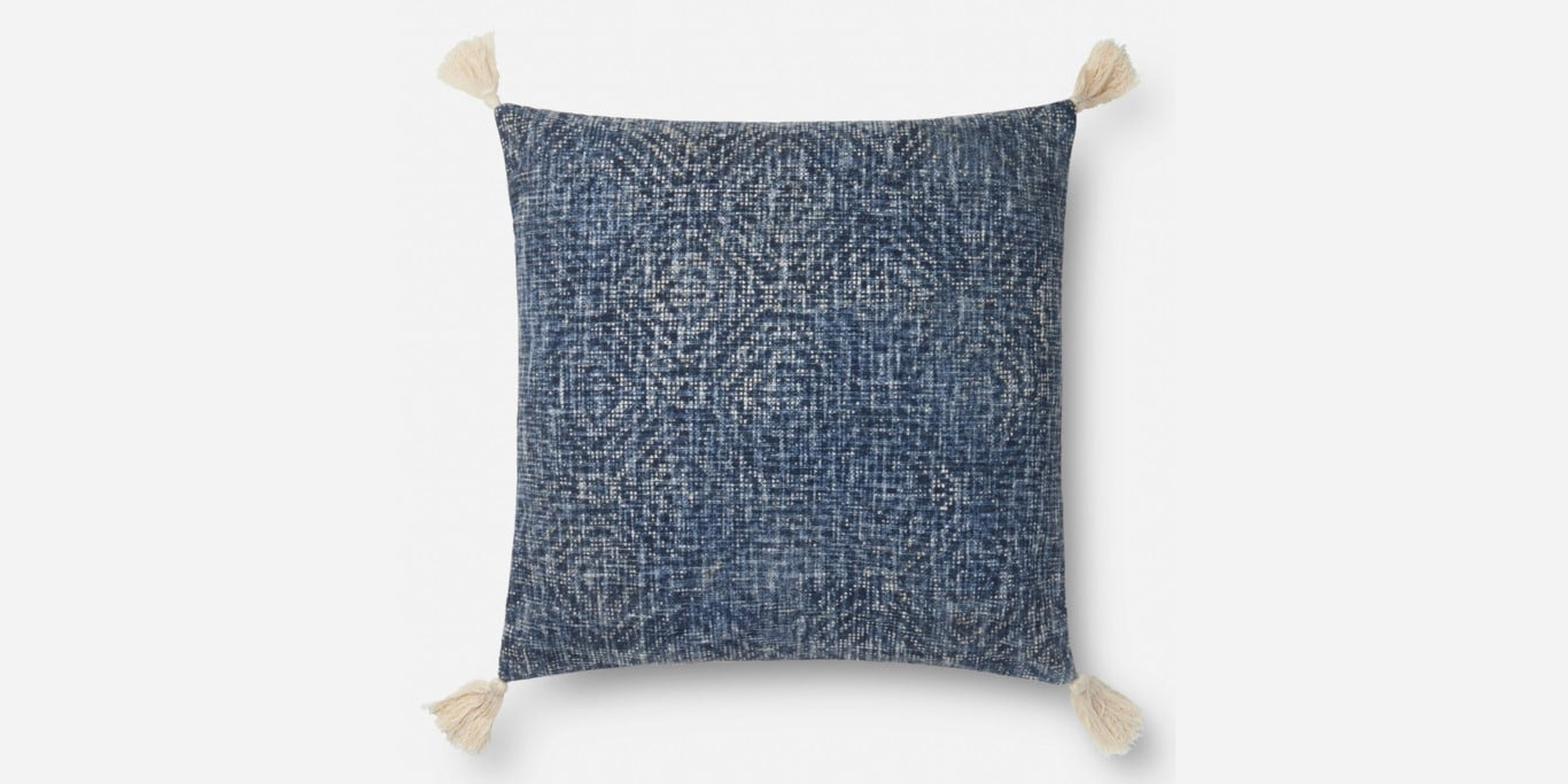 Blue Pillow - 22" X 22"  - with poly insert - Loloi Rugs