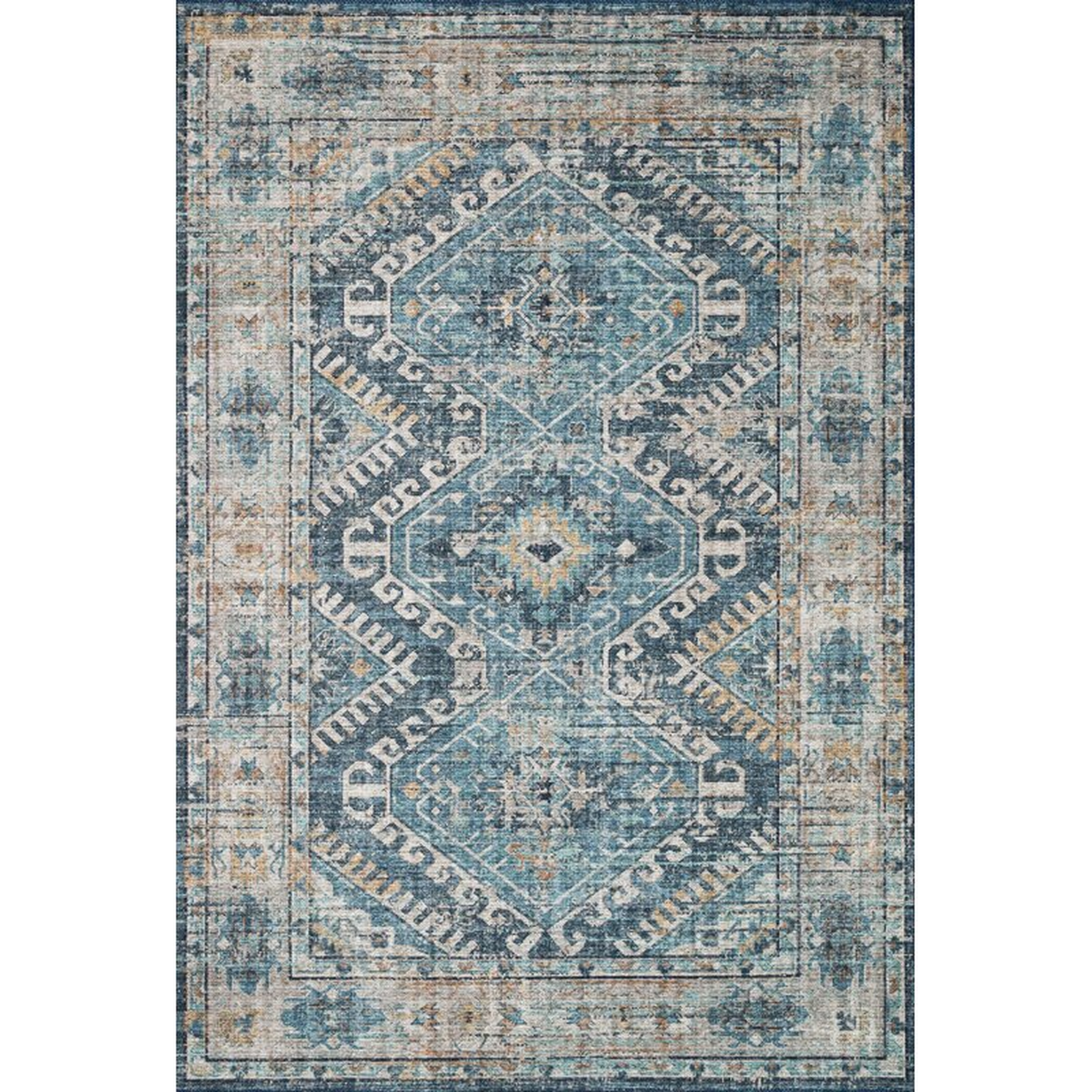 Gelo Oriental Denim/Gray Area Rug - Wayfair