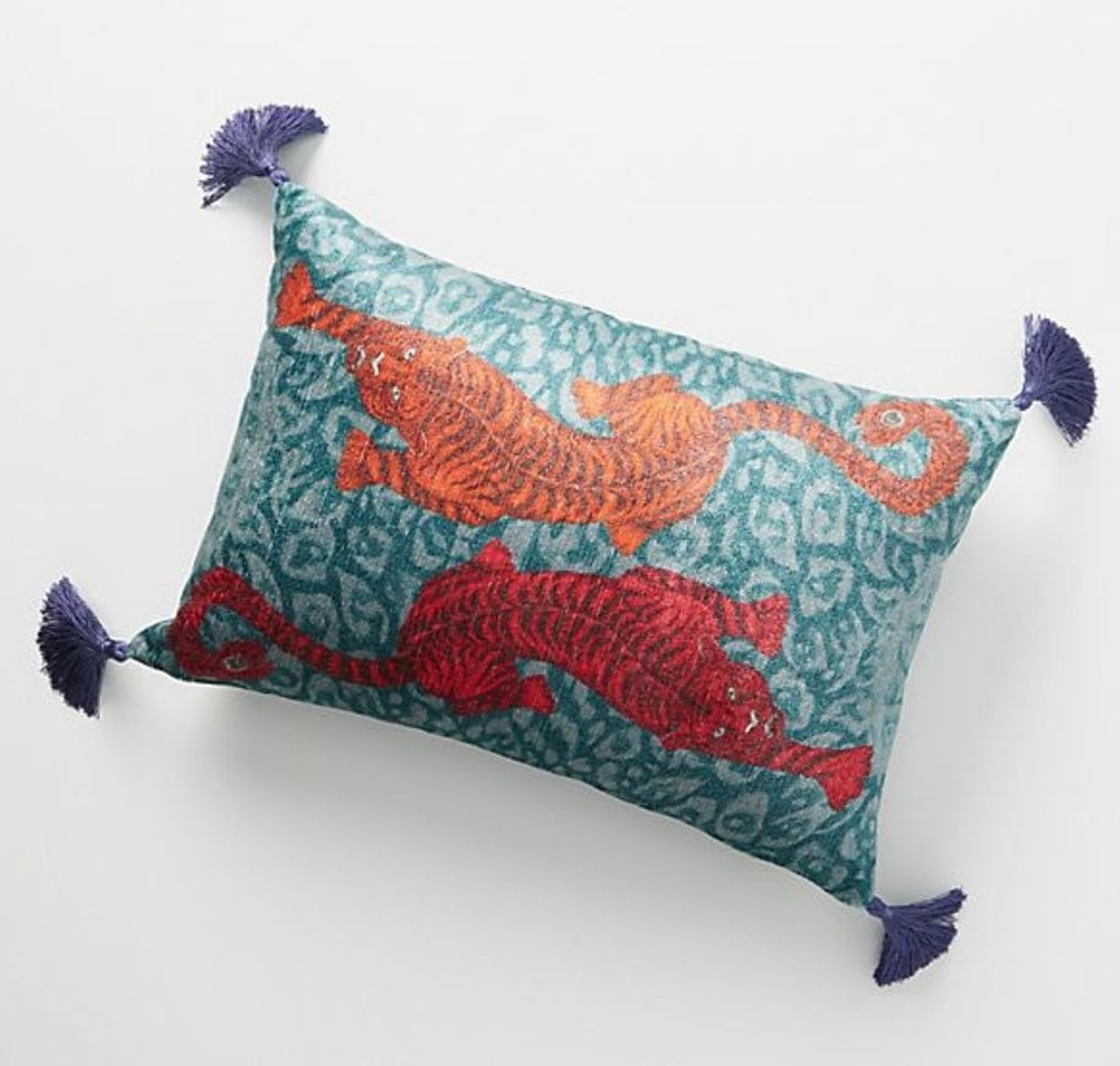 Archive New York Vintage Magenta & Jade Ikat Pillow - Anthropologie