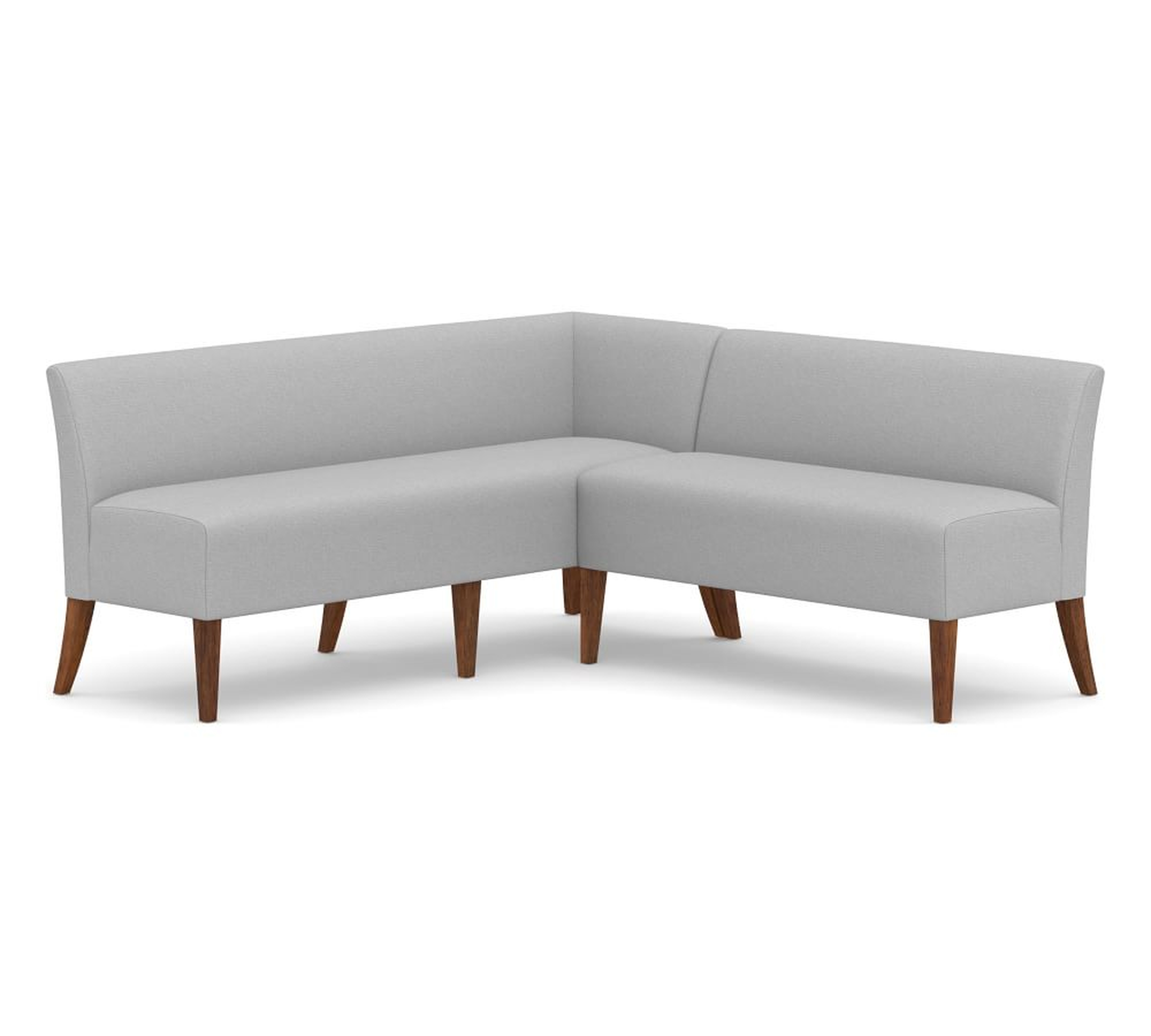 Modular Upholstered Banquette Set, Seadrift Leg, Performance Everydayvelvet(TM) Carbon - Pottery Barn