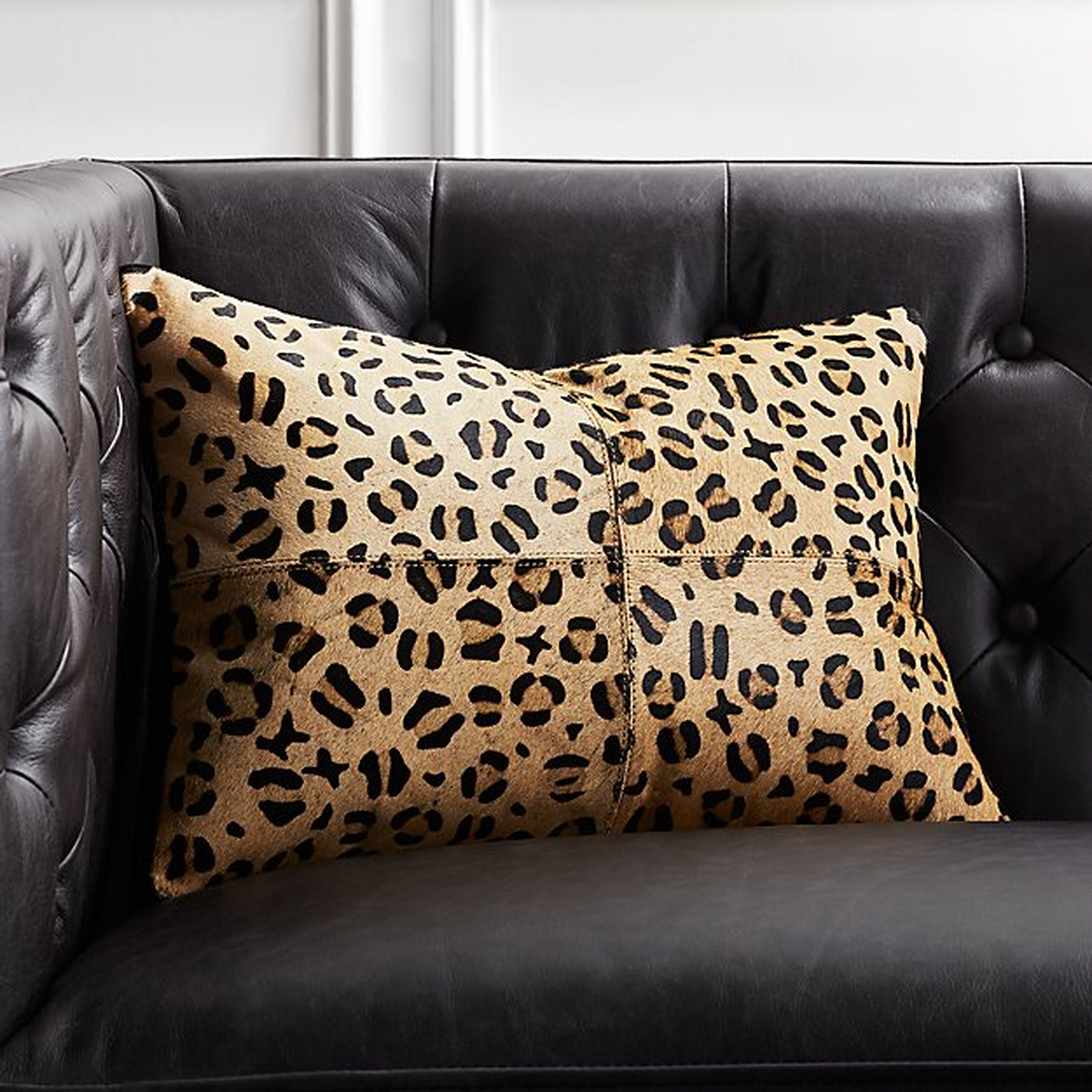 18"x12" hide cheetah print pillow with down-alternative insert - CB2
