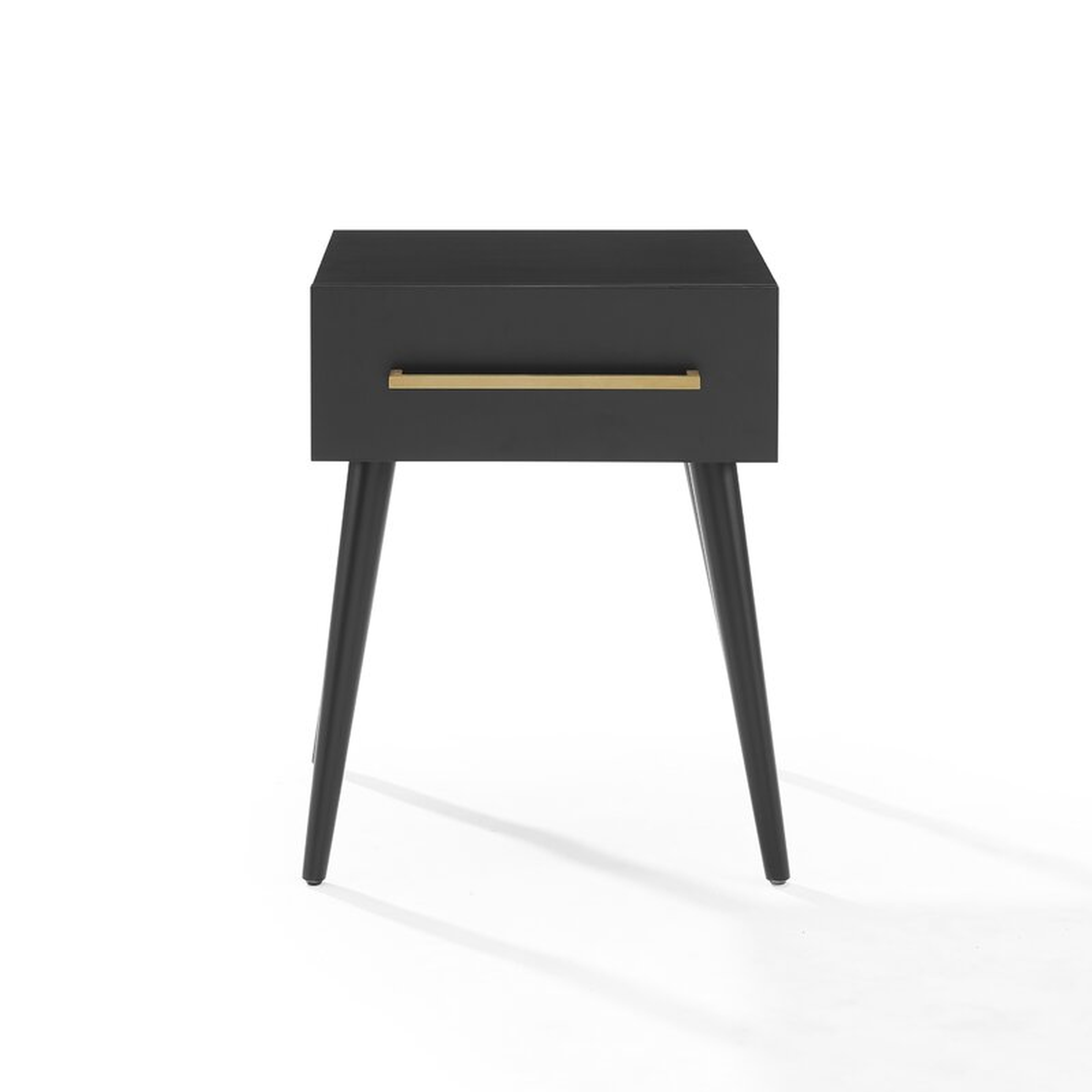 Everett End Table With Storage, Black - Perigold