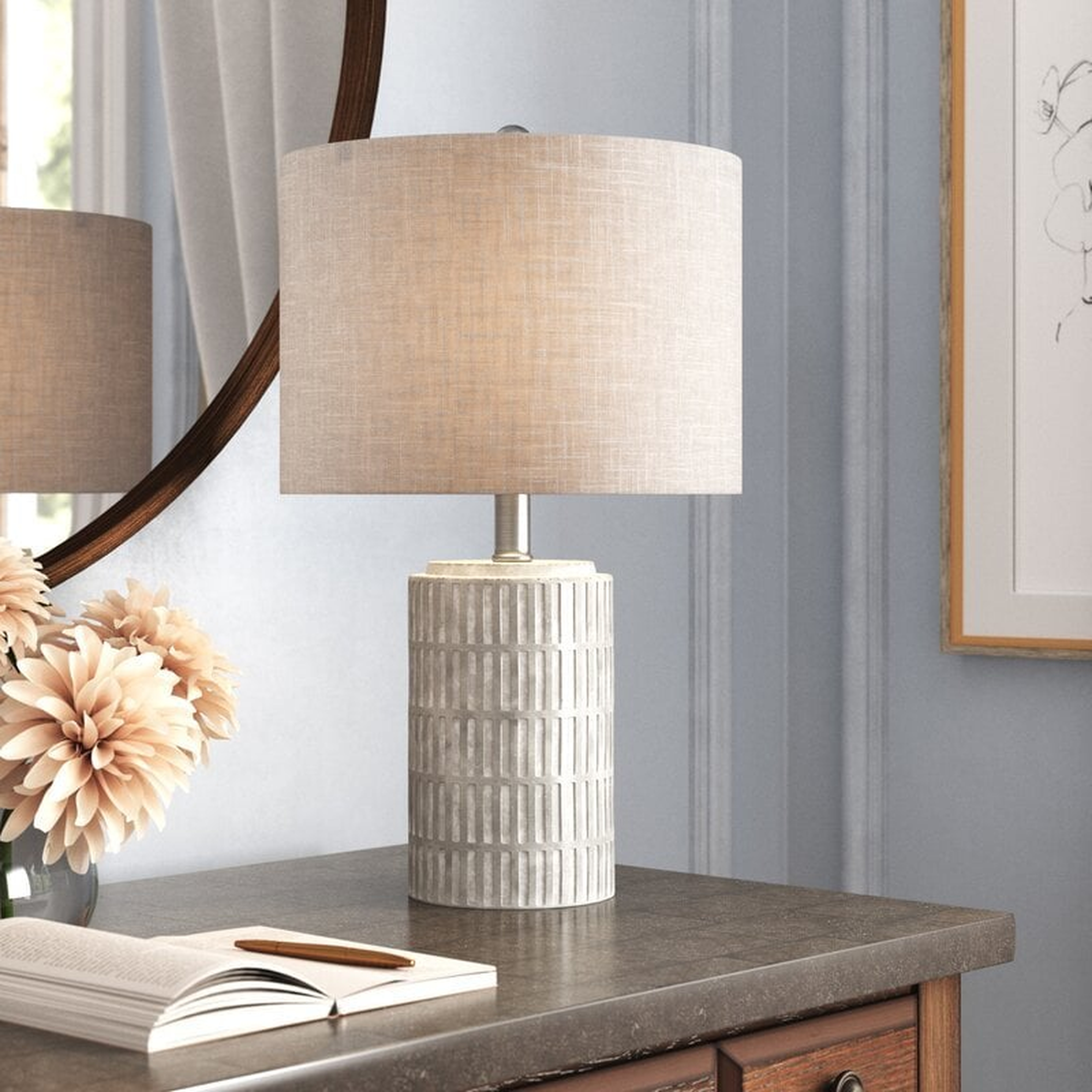 Chorale 21'' Distressed Gray/White Bedside Table Lamp - Wayfair