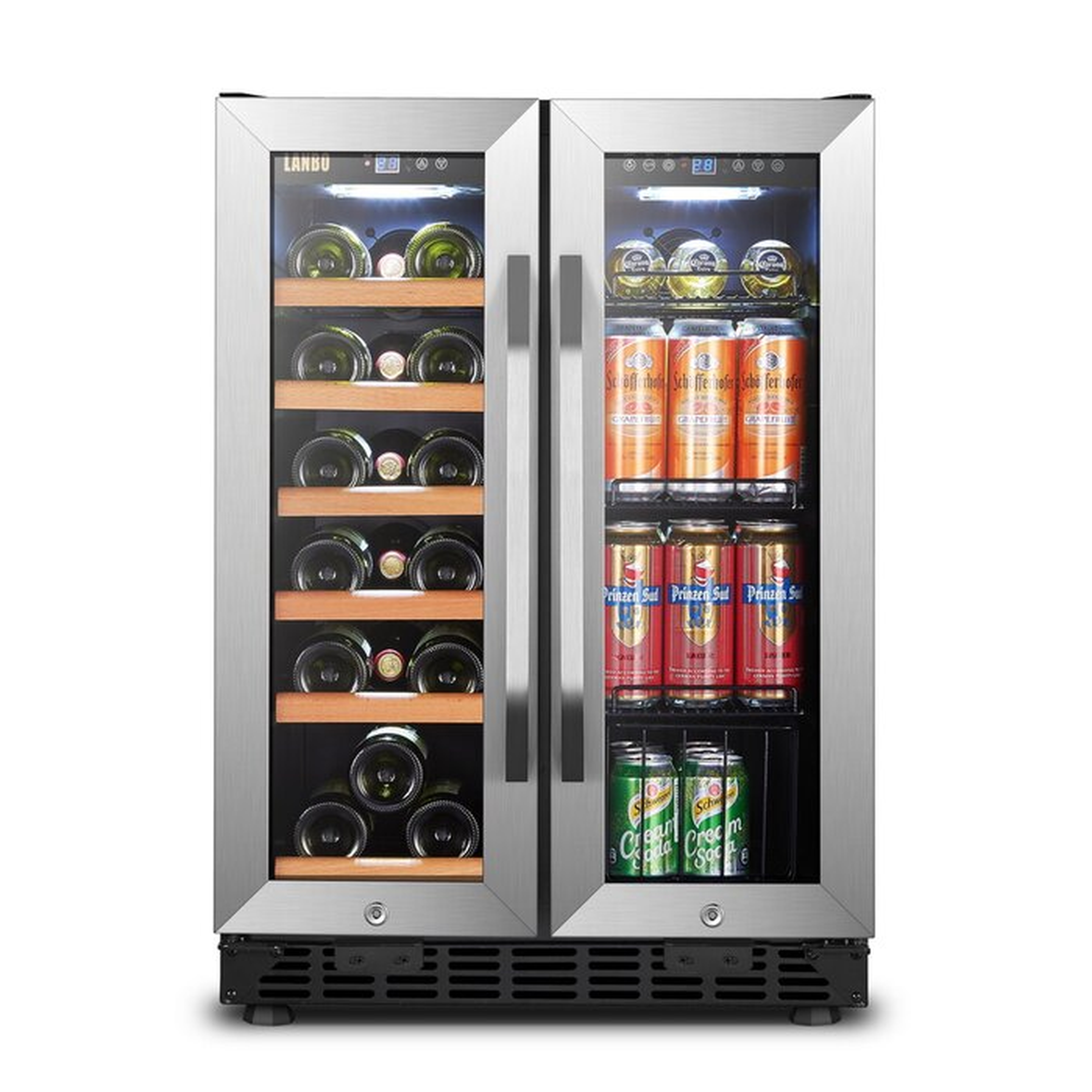 18 Bottle and 55 Can Dual Zone Freestanding Wine and Beverage Refrigerator - Wayfair