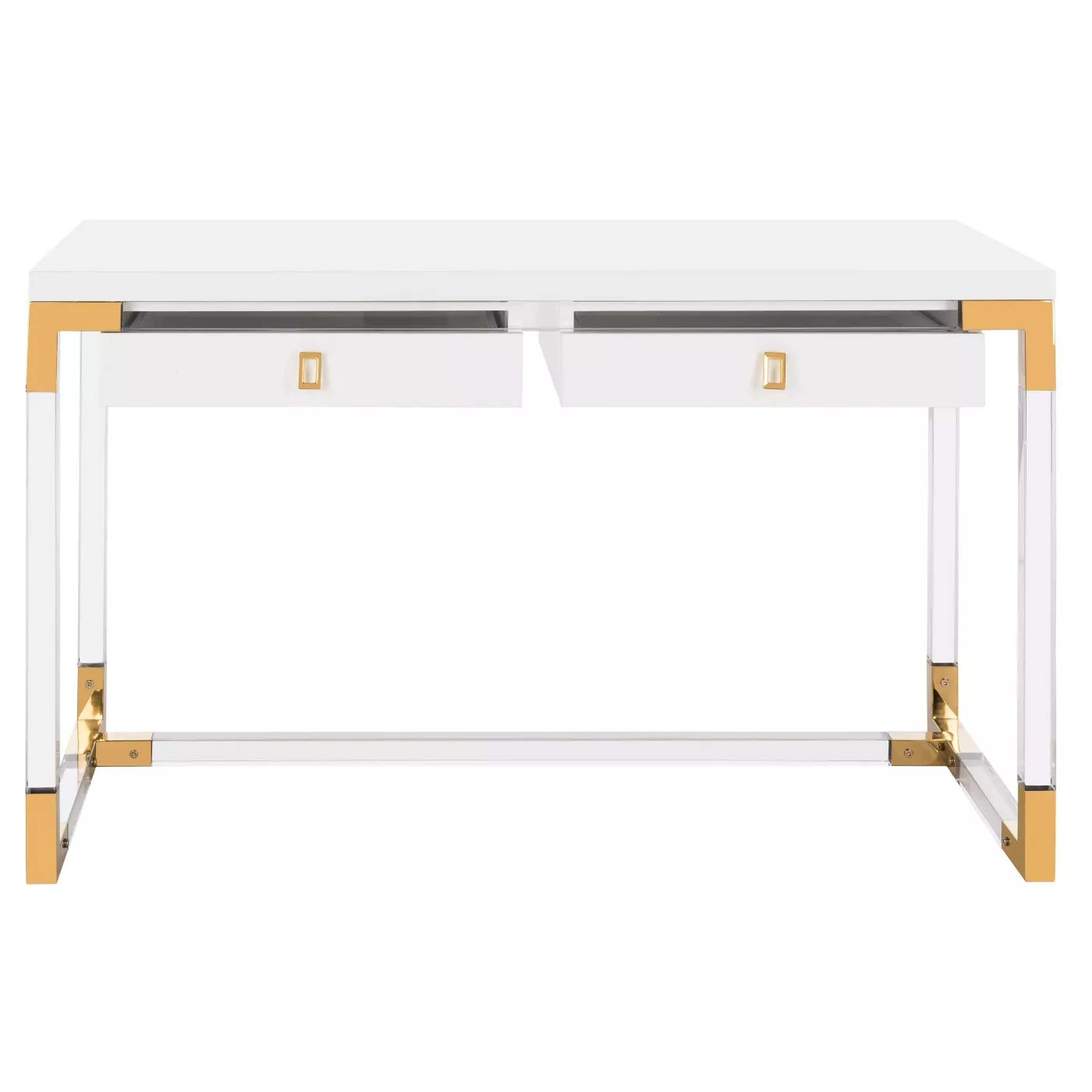 Dariela Acrylic Desk - White/Clear - Arlo Home - Arlo Home
