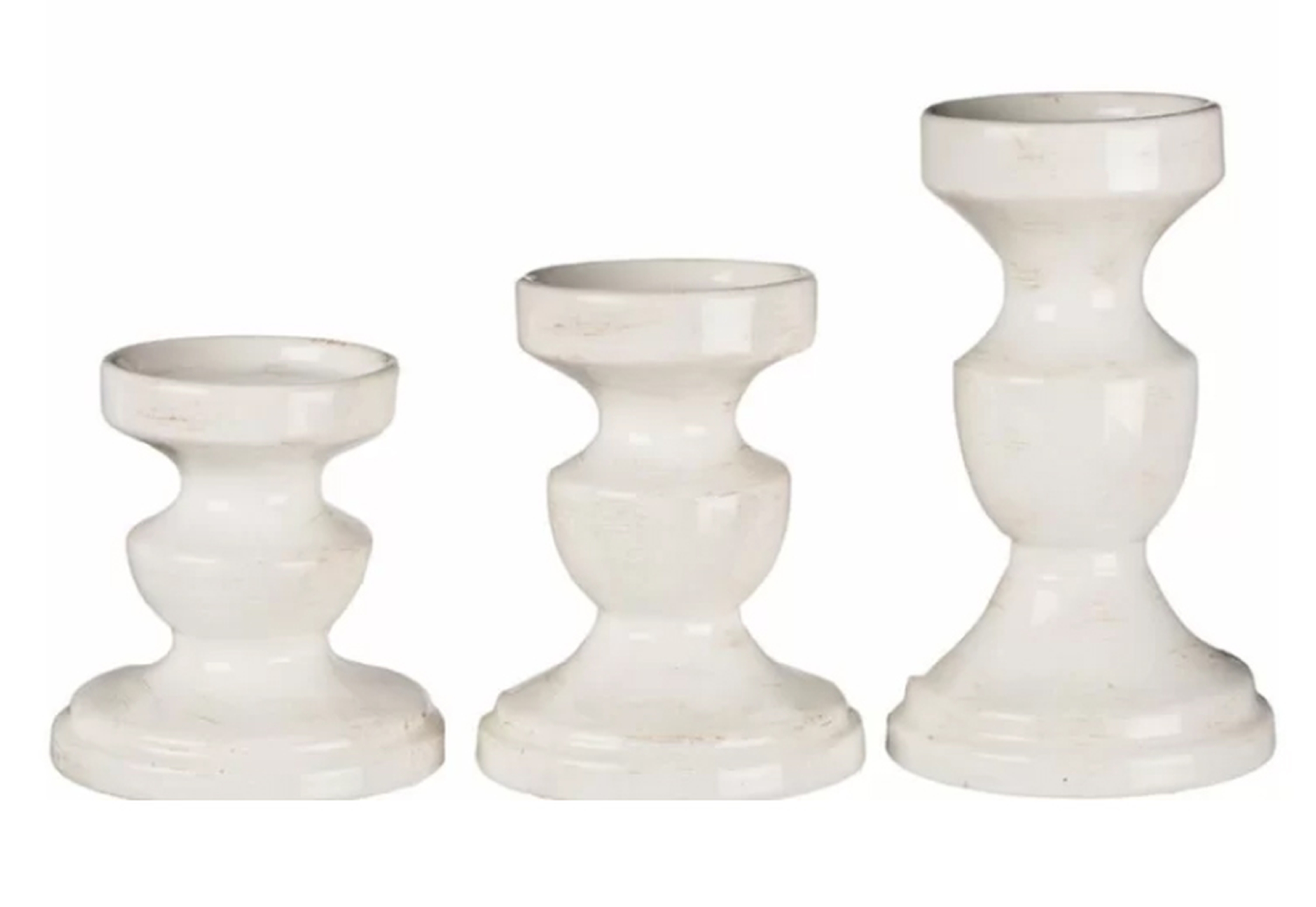 3 Piece Pillar Ceramic Candlestick Set - Wayfair