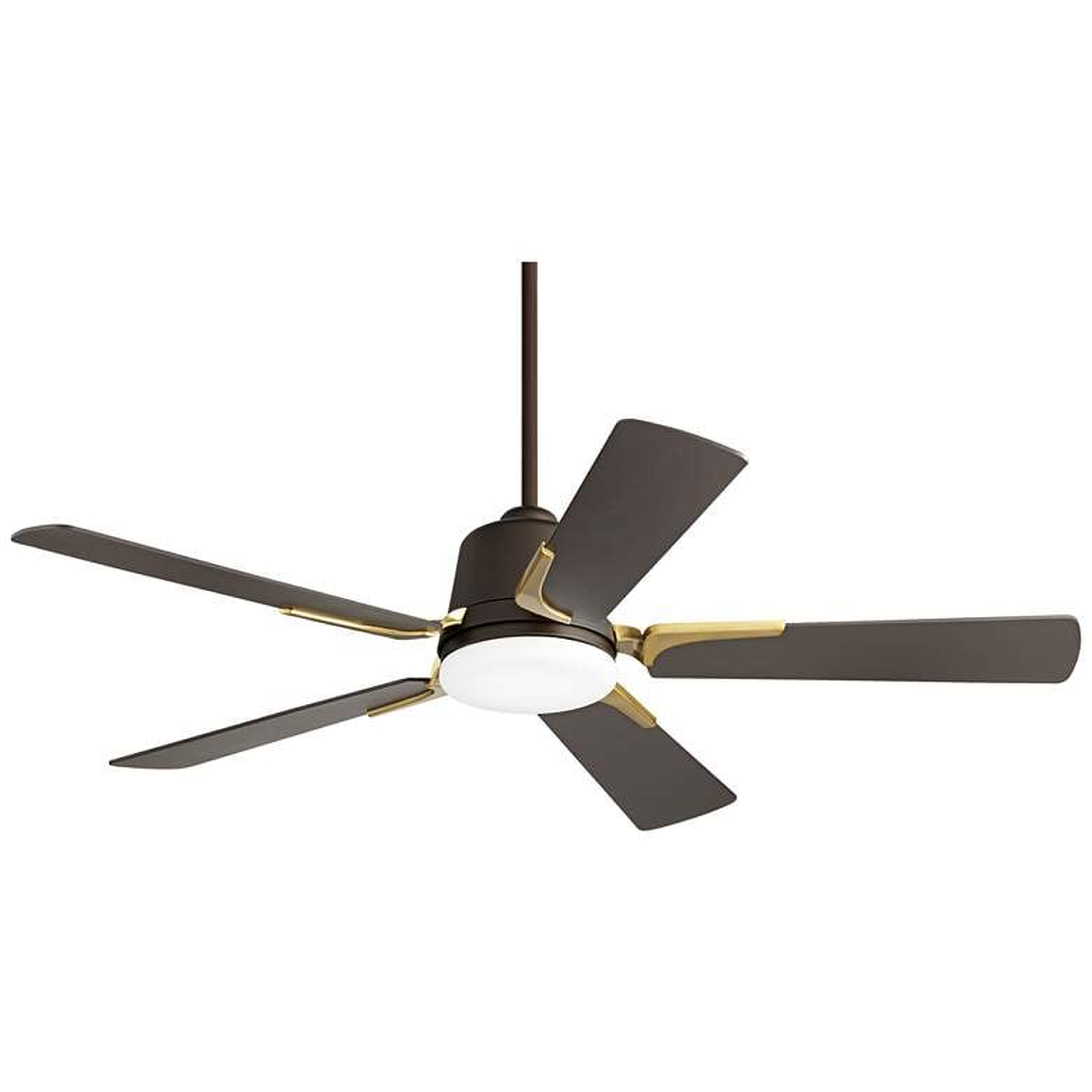 54" Casa Vieja Desteny Bronze and Soft Brass LED Ceiling Fan - Style # 65A58 + 12" Downrod (10’ ceiling height**) - Lamps Plus
