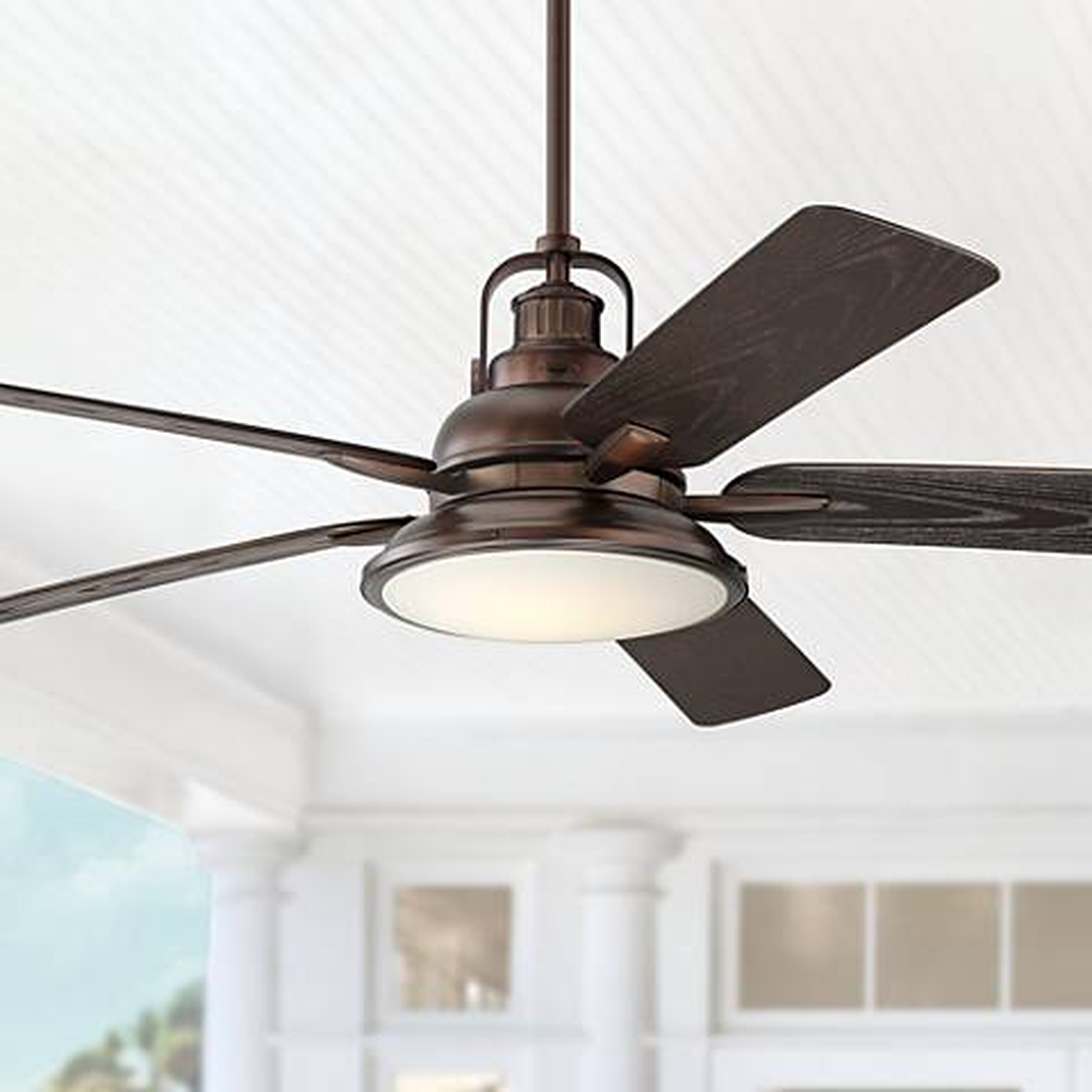 60" Wind and Sea Bronze Finish LED Outdoor Ceiling Fan with Remote - Lamps Plus